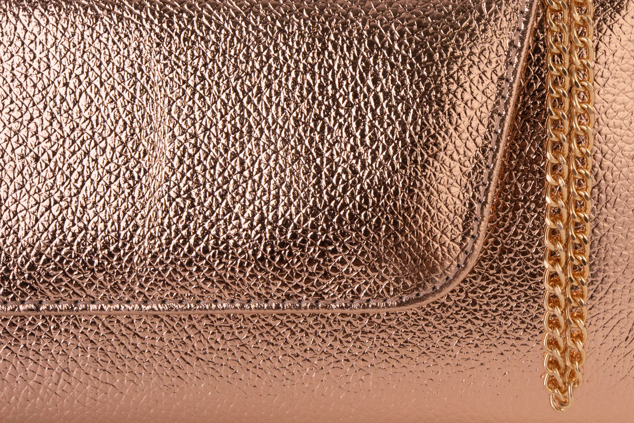 The Ege Rose Gold Leather Clutch - Image 3