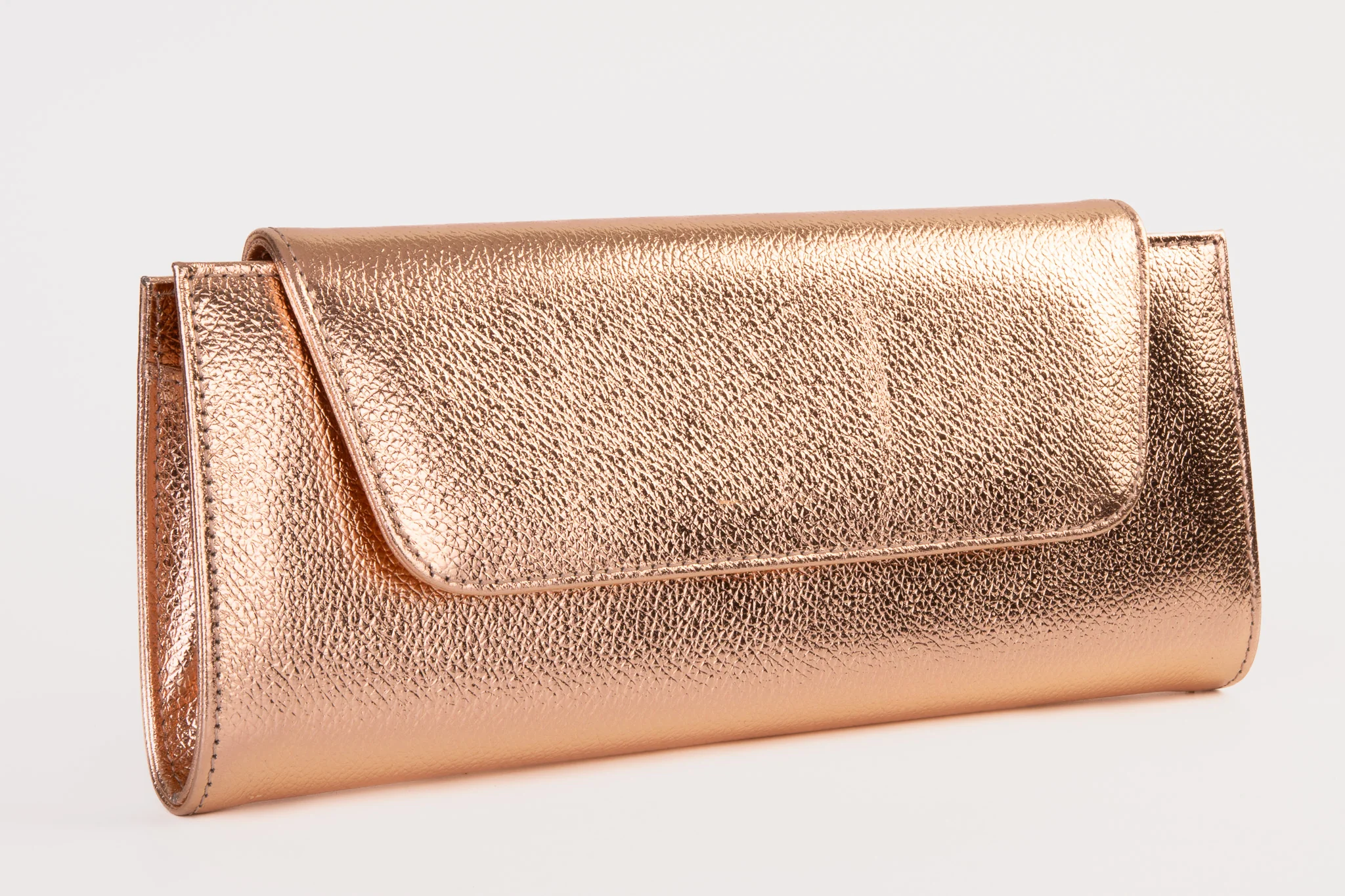 The Ege Rose Gold Leather Clutch - Image 4