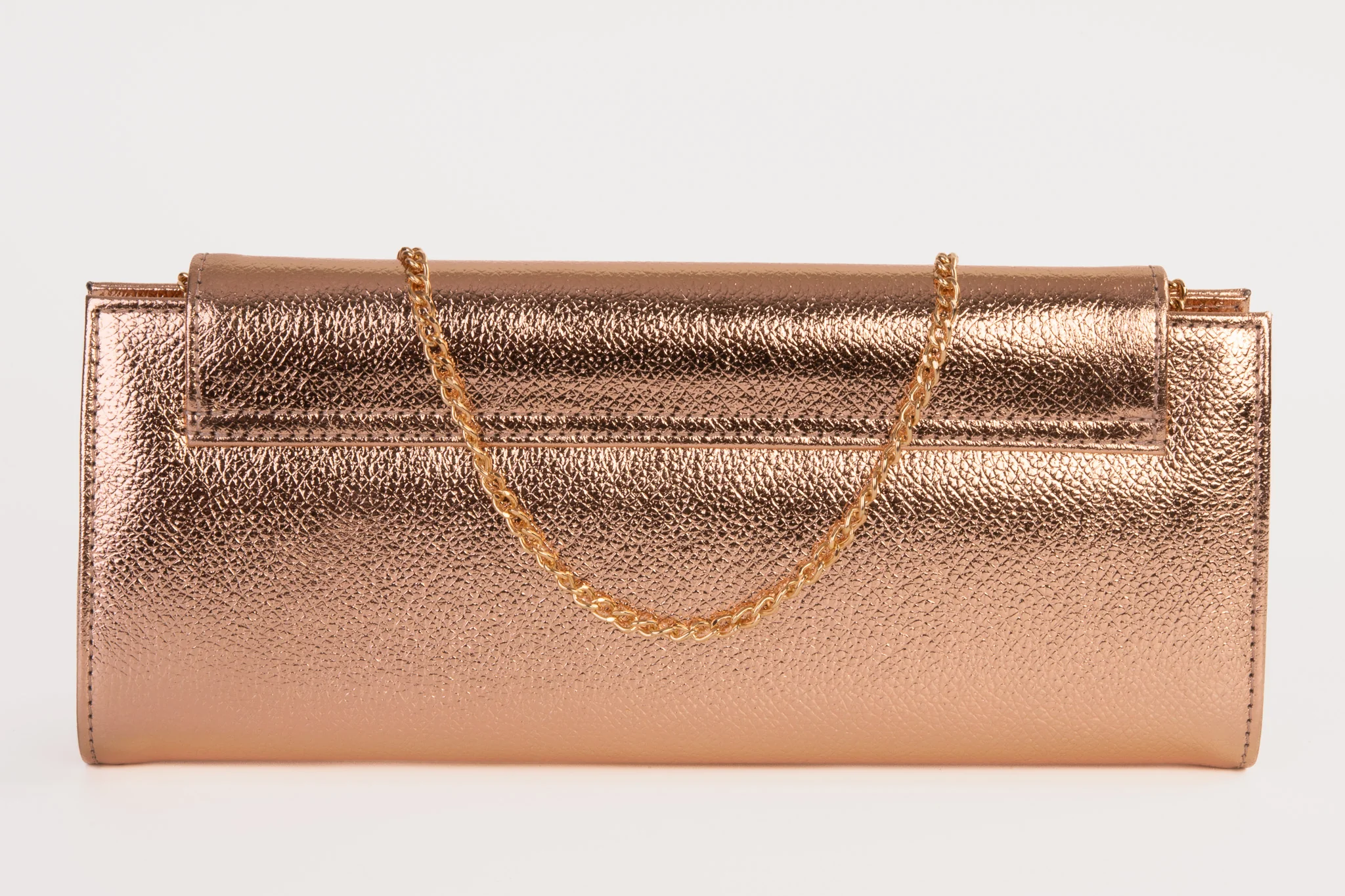 The Ege Rose Gold Leather Clutch - Image 5