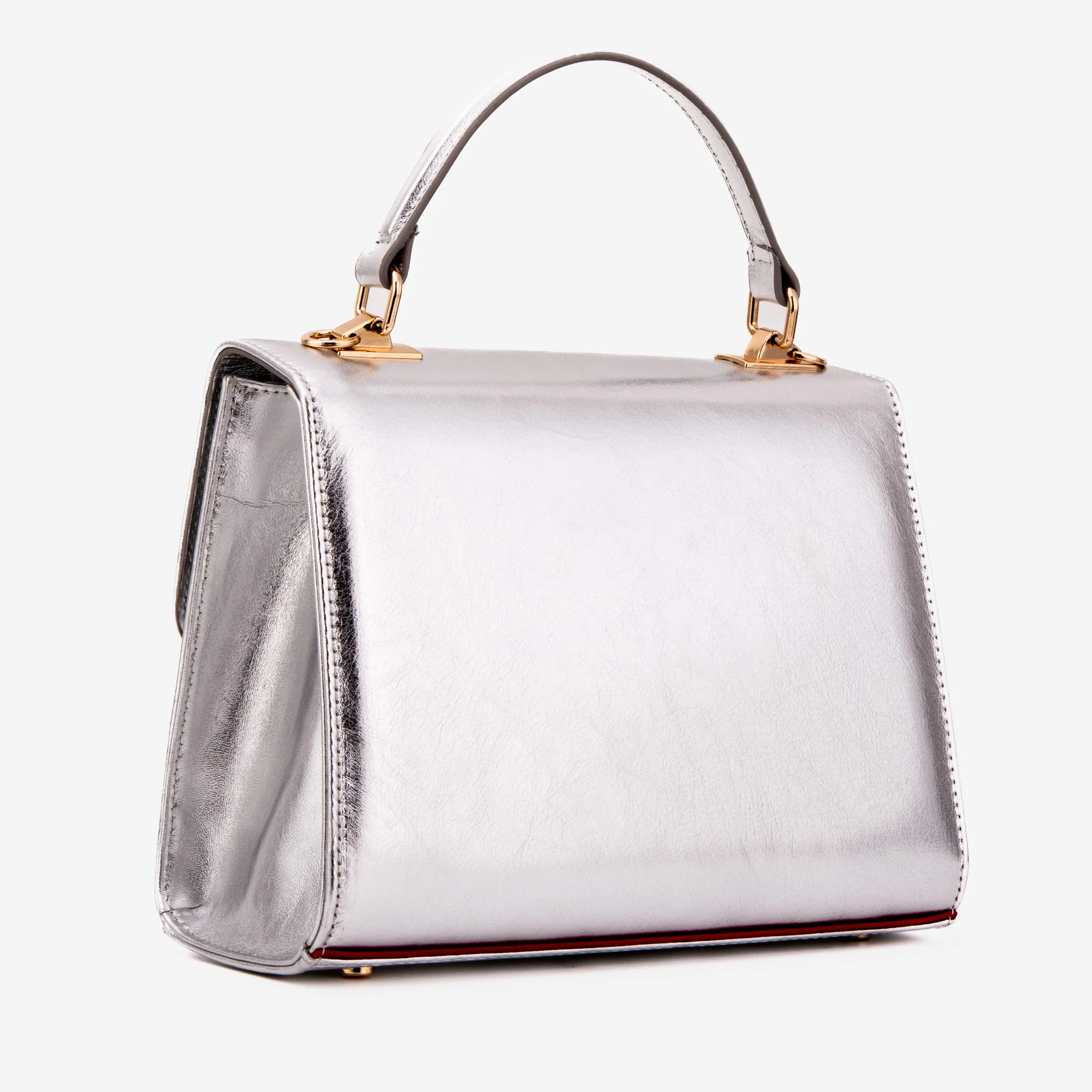 The Ege Silver Leather Handbag - Image 3