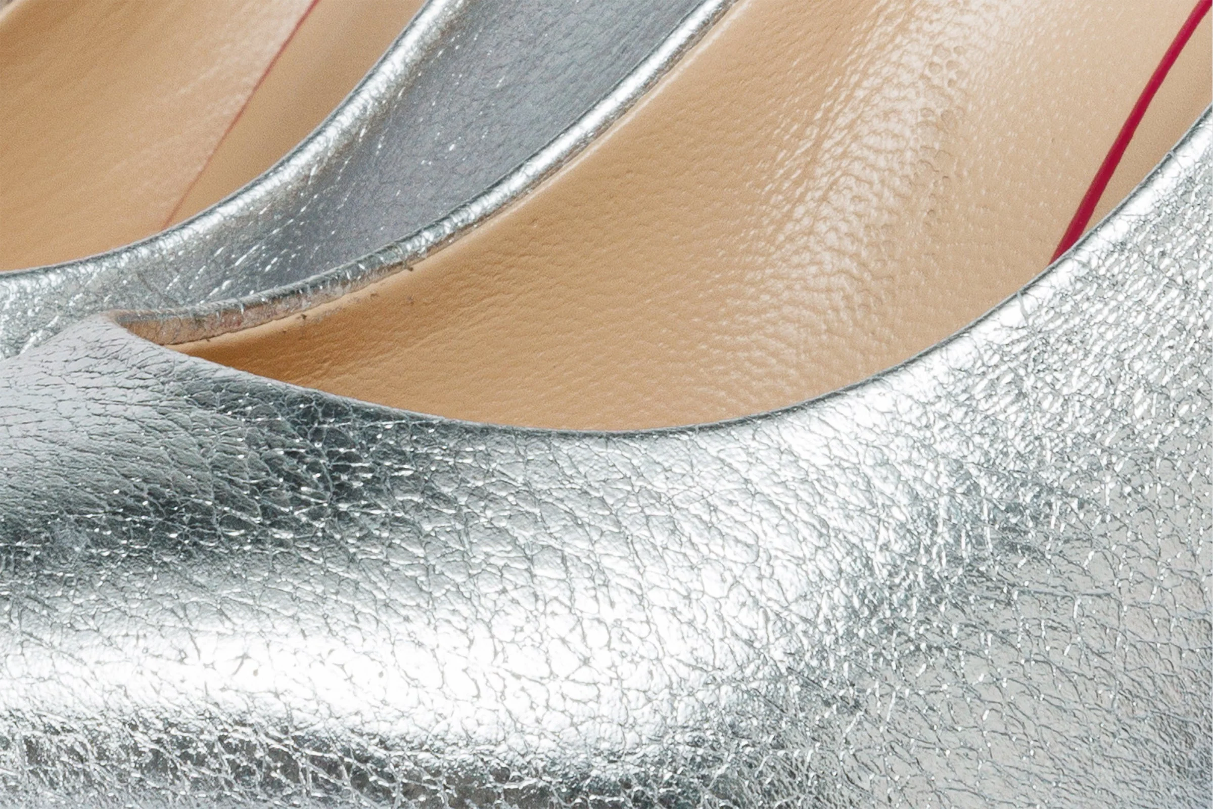 The Ege Silver Leather Pump Fuchsia Sole Women Shoe - Image 5