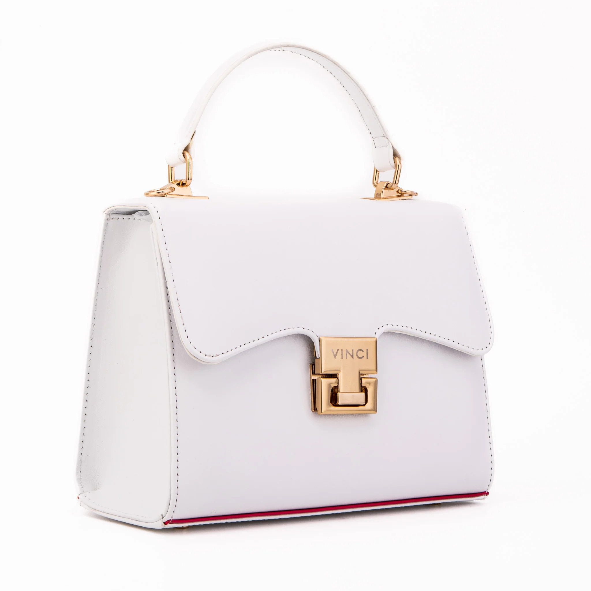 The Ege White Leather Handbag - Image 2