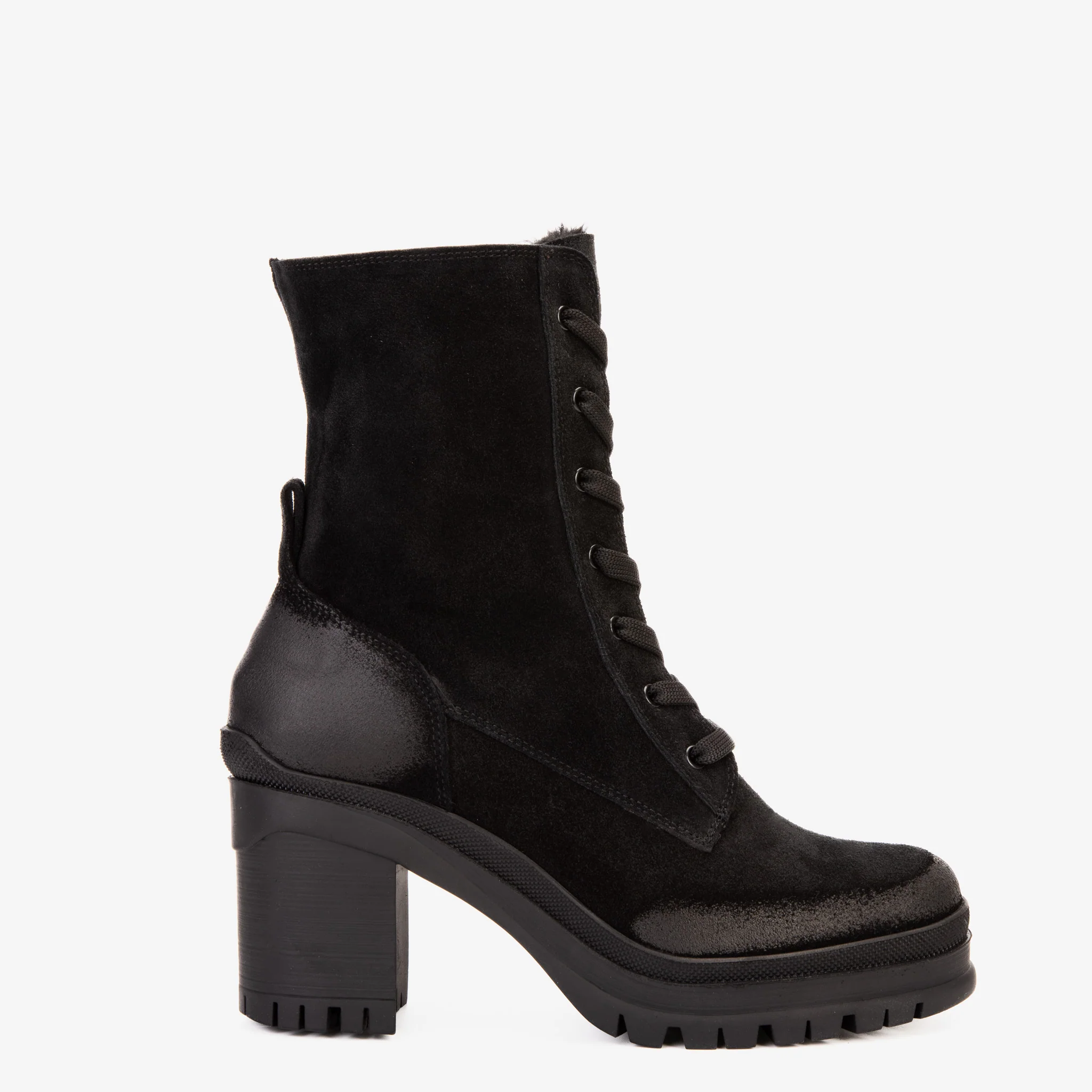 The Elera Black Leather Block Heel Women Boot - Image 2
