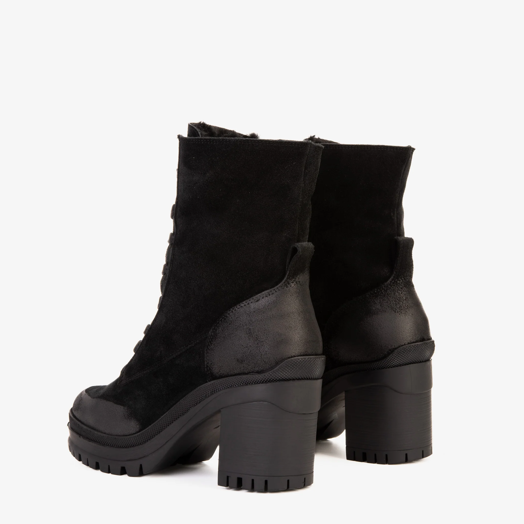 The Elera Black Leather Block Heel Women Boot - Image 6