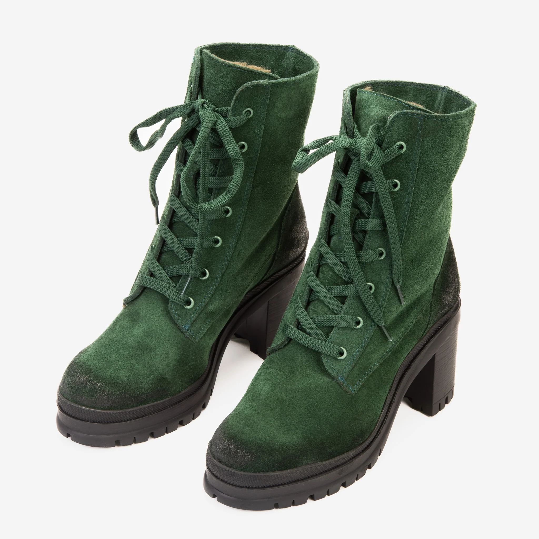 The Elera Green Leather Block Heel Women Boot - Image 7