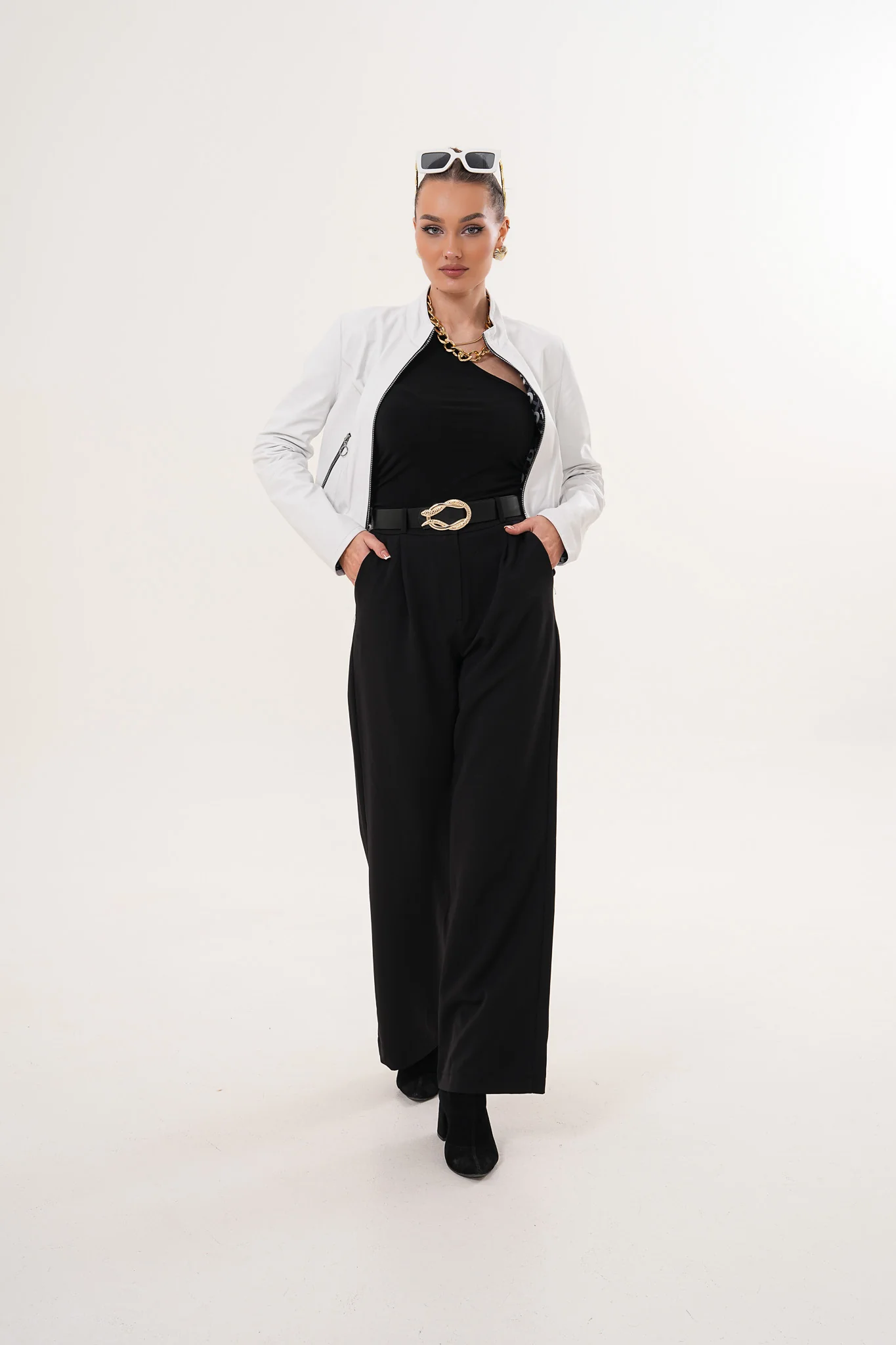 The Elvaris Reversible White Leather Women Jacket - Image 9