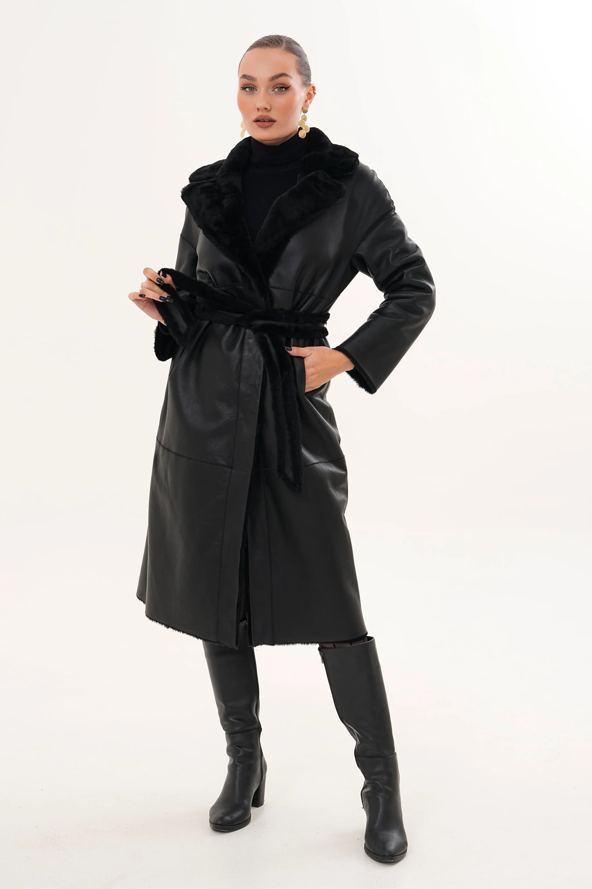 The Emilia Reversible Shearling Leather Women Jacket