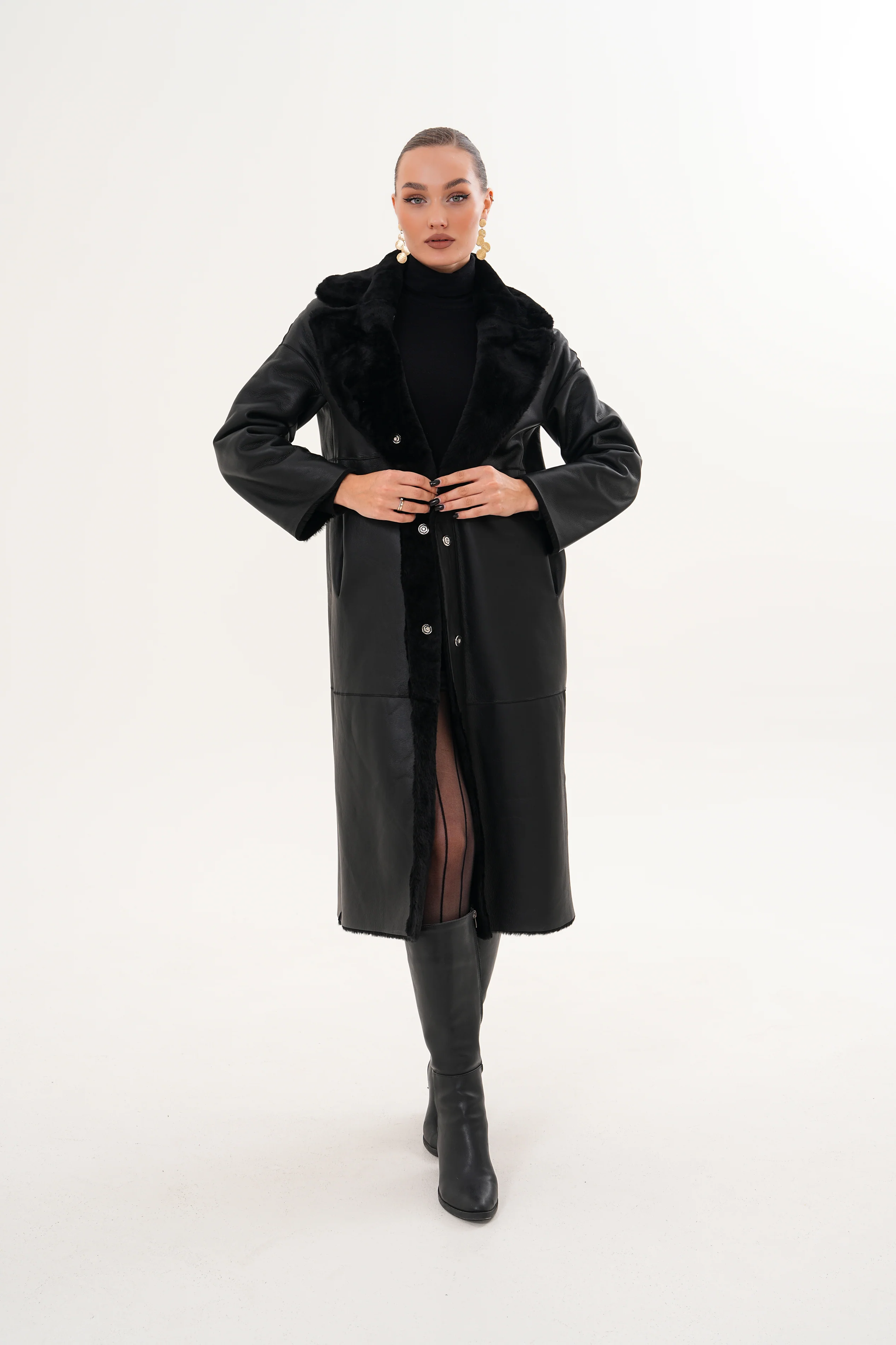 The Emilia Reversible Shearling Leather Women Jacket - Image 3