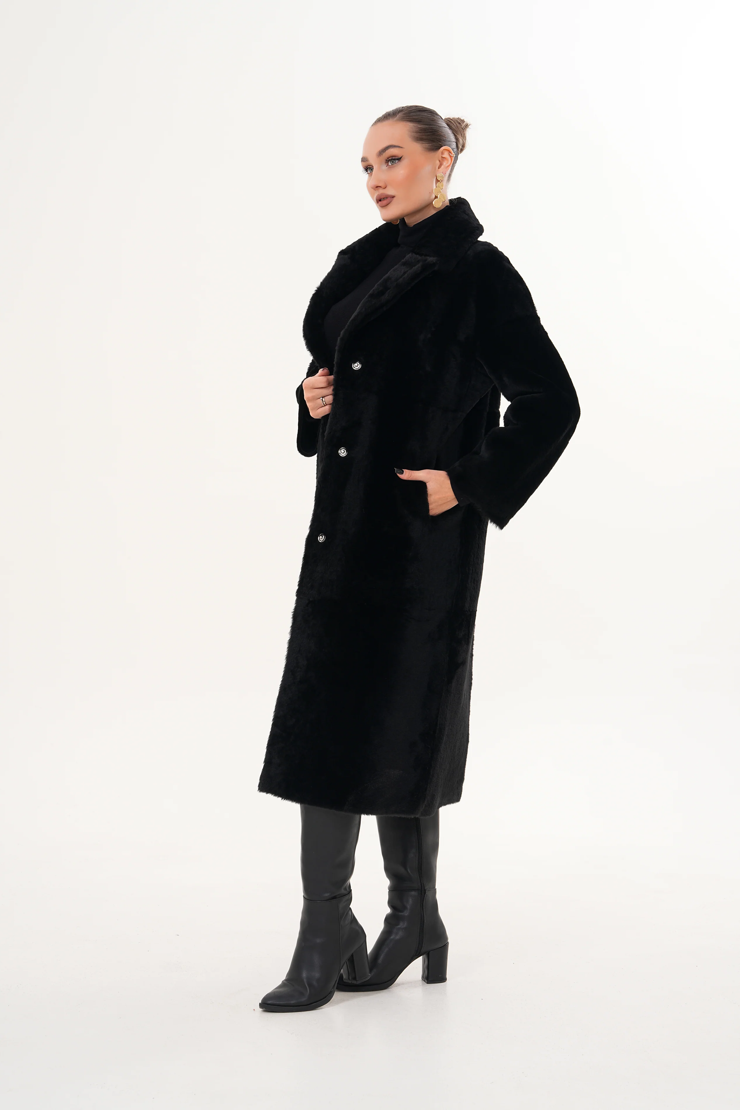 The Emilia Reversible Shearling Leather Women Jacket - Image 8