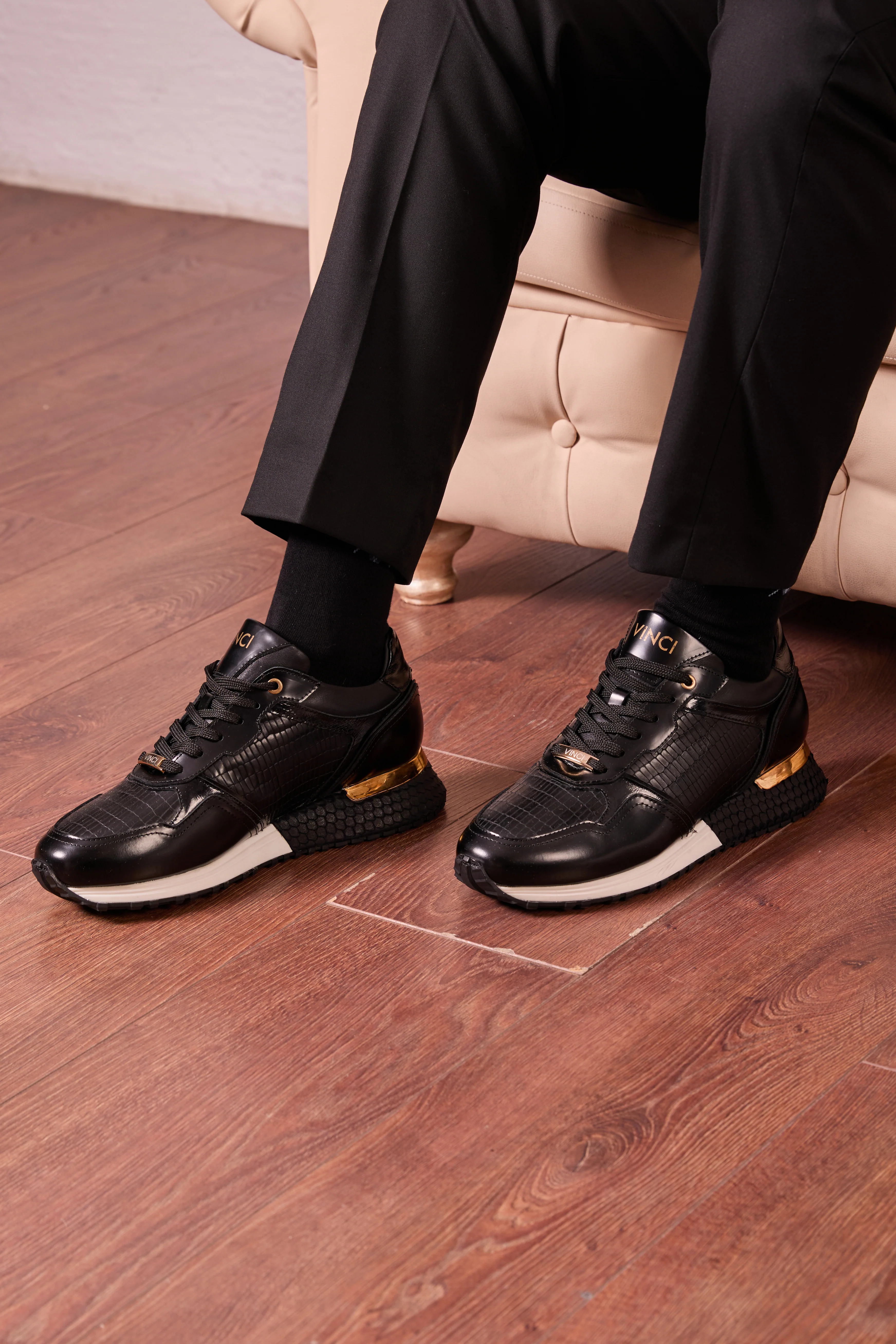 The Empire Black Leather Men Sneaker - Image 2