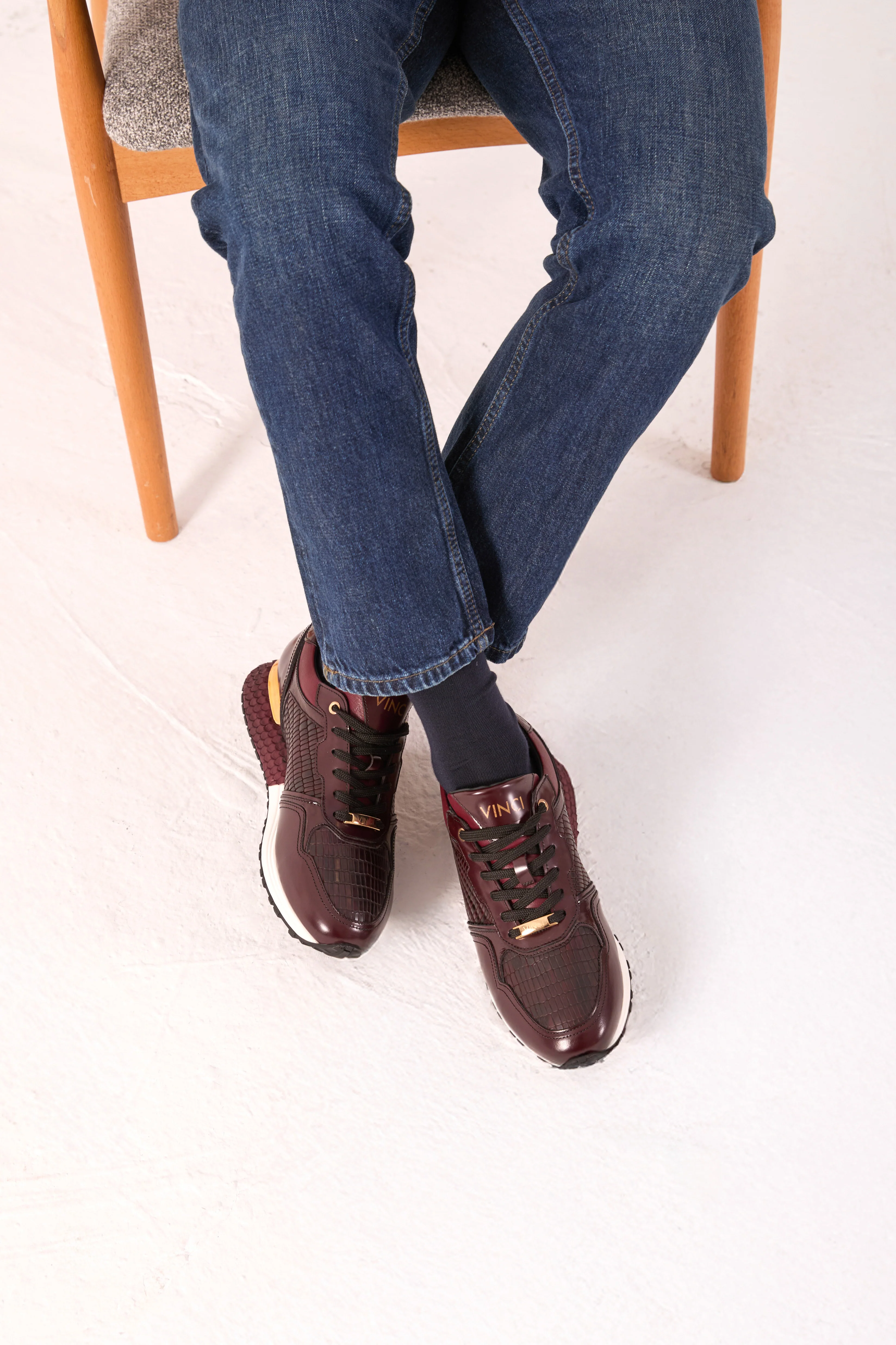 The Empire Burgundy Leather Men Sneaker - Image 12