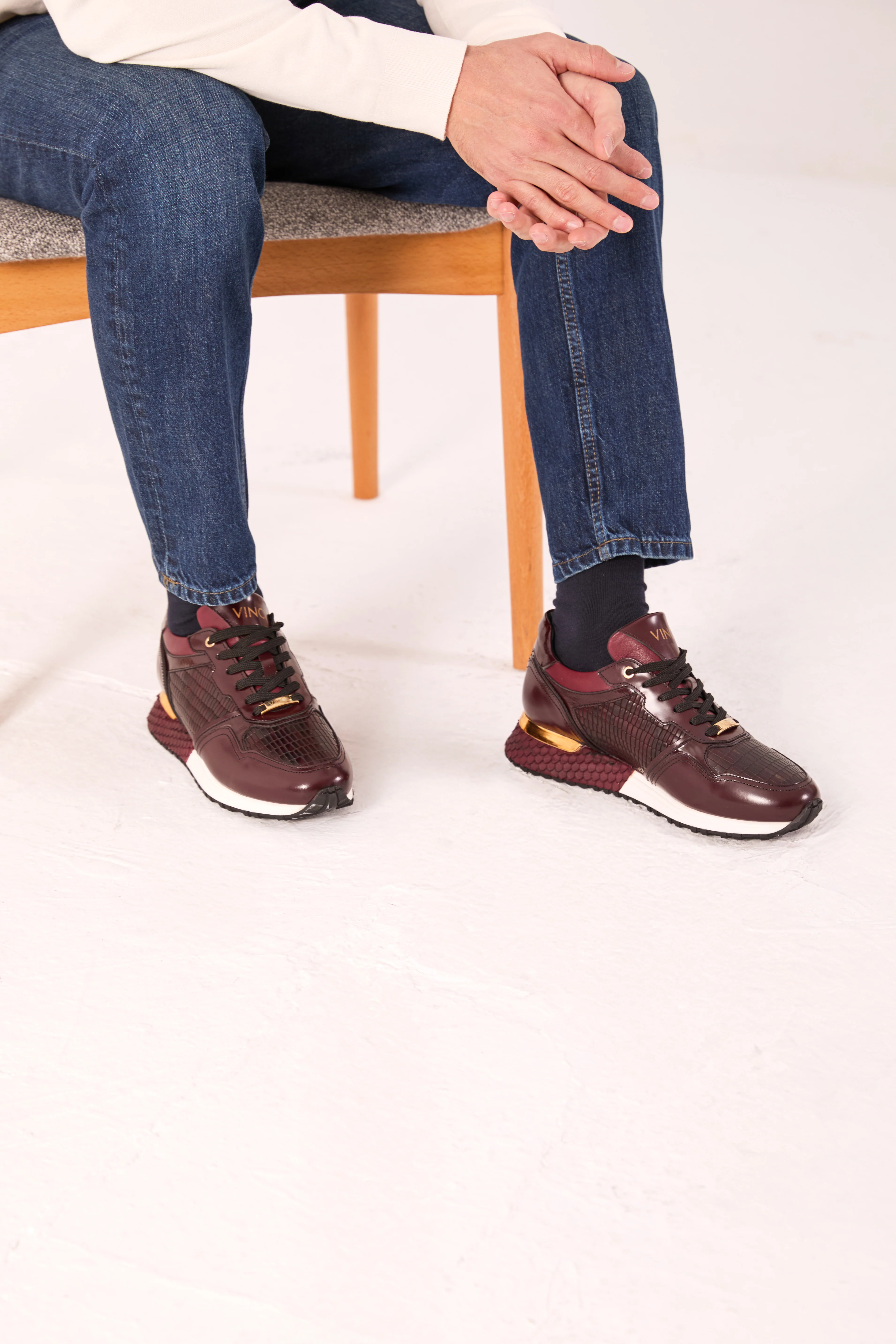 The Empire Burgundy Leather Men Sneaker - Image 17