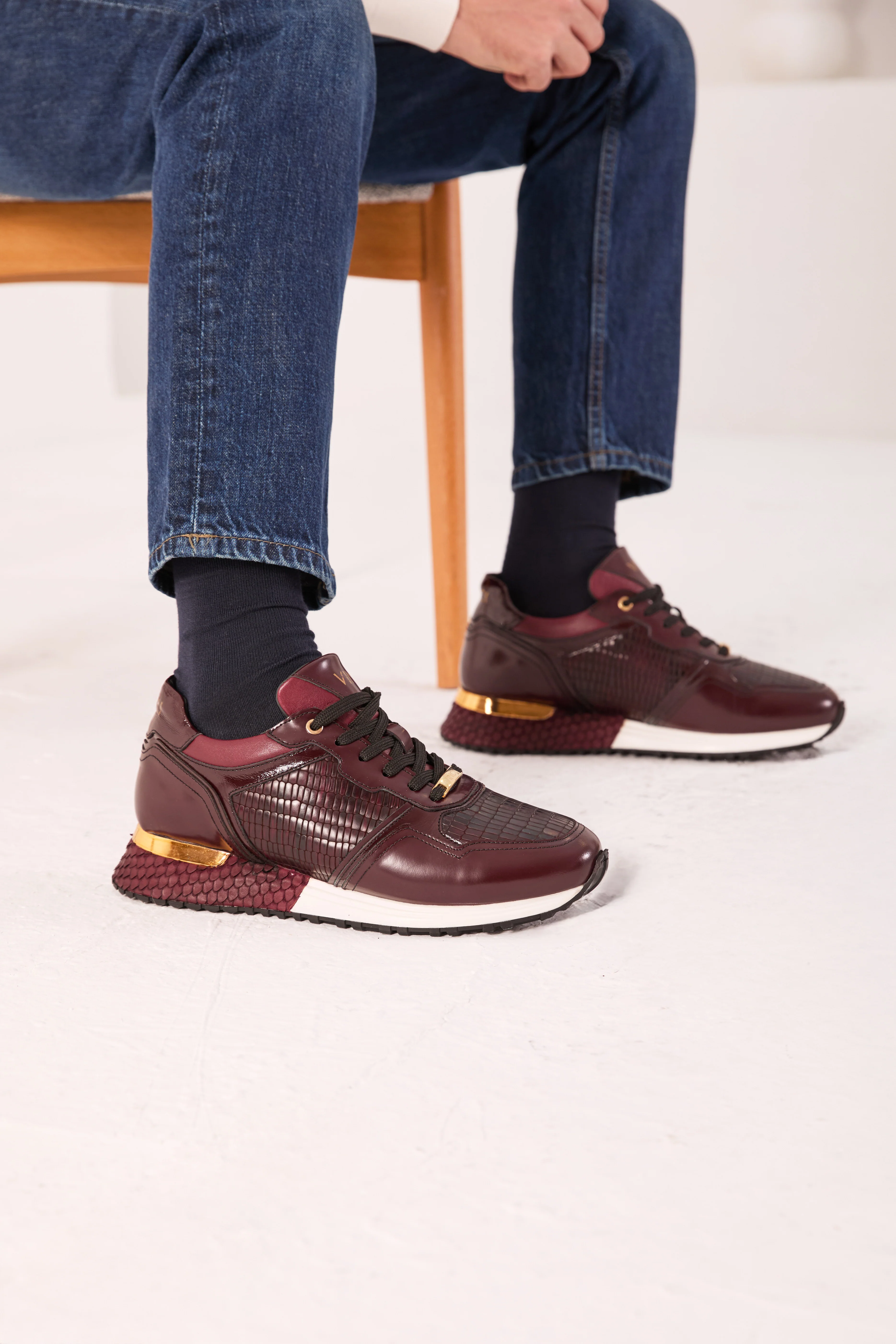 The Empire Burgundy Leather Men Sneaker - Image 2