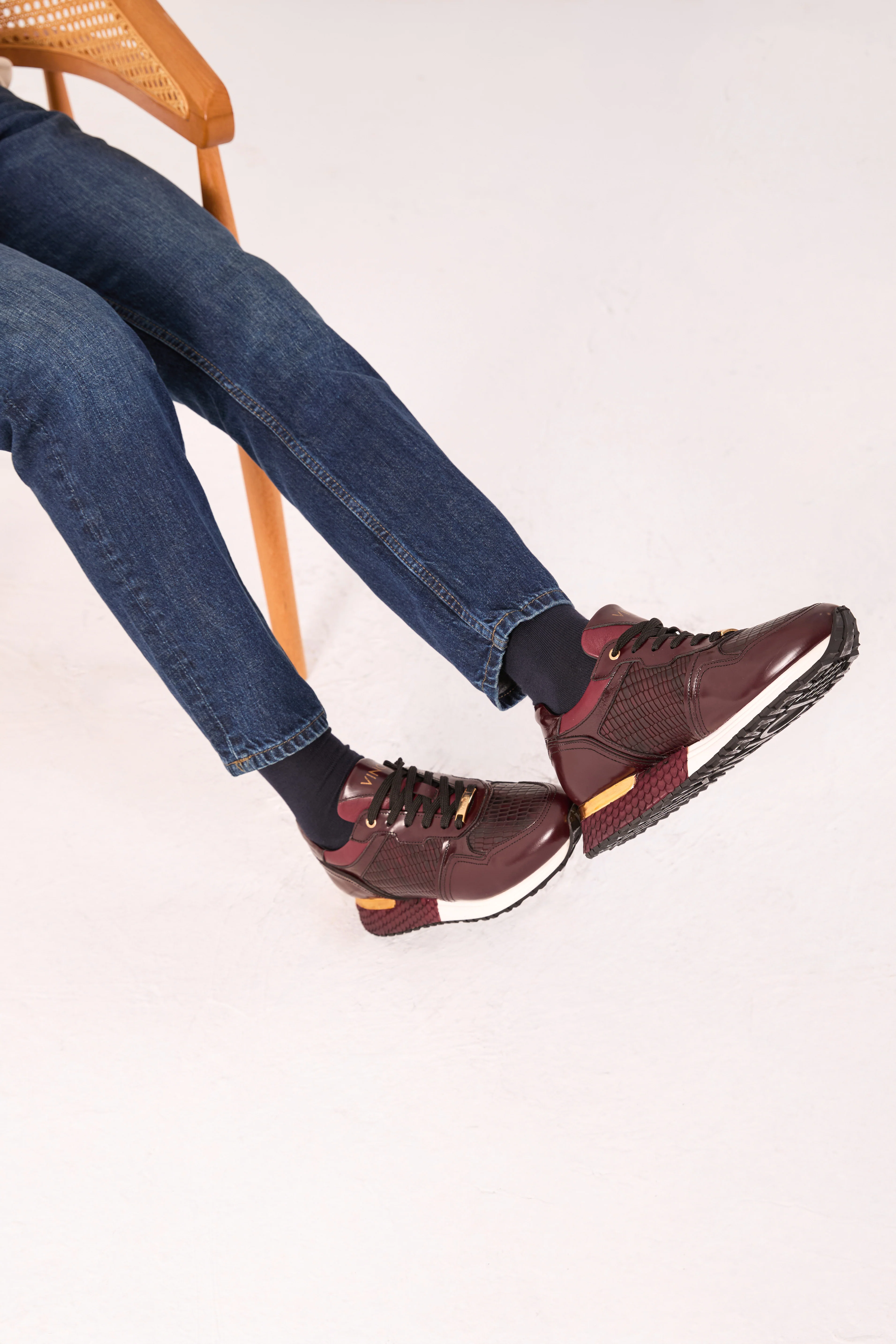 The Empire Burgundy Leather Men Sneaker - Image 9