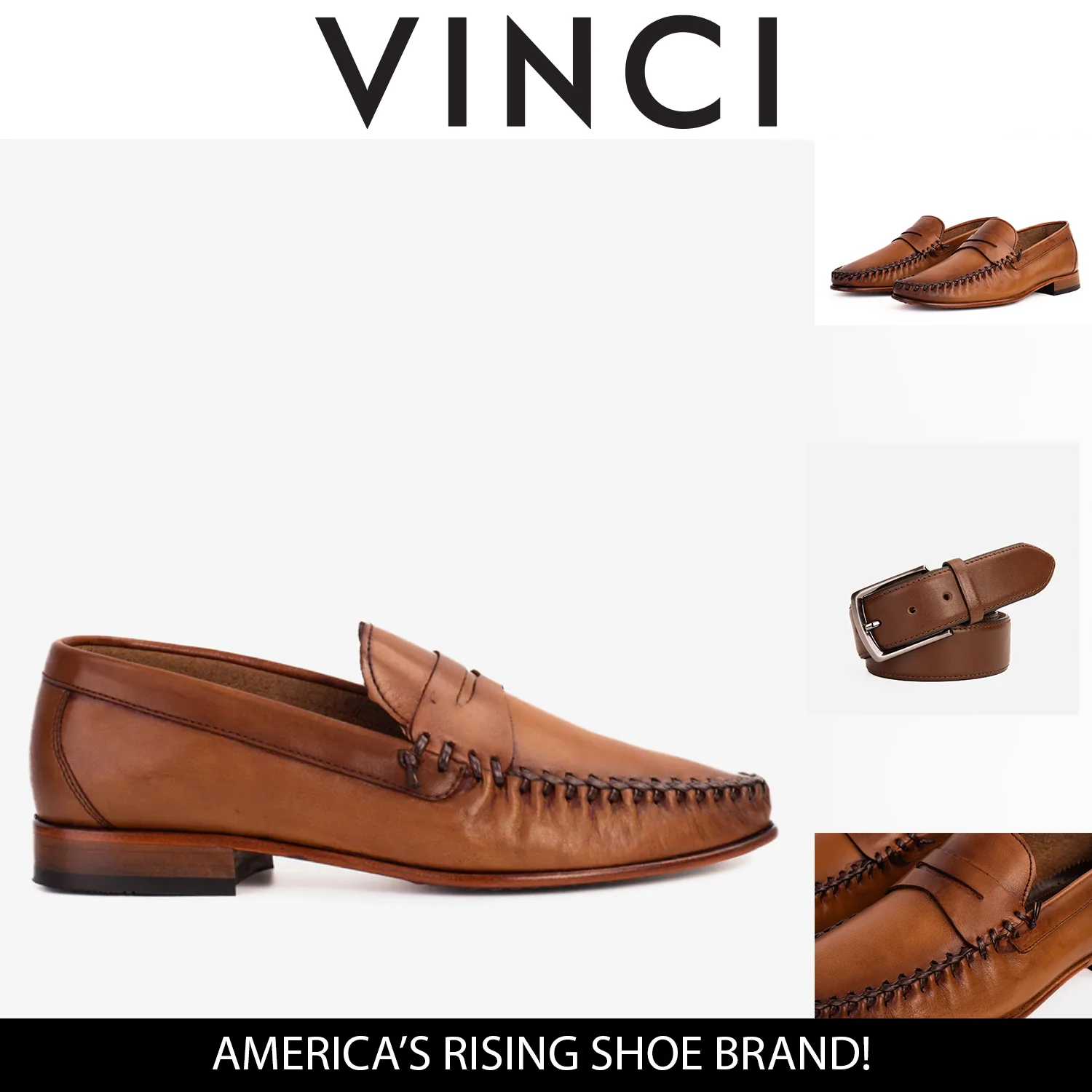 The Eregli Tan Leather Penny Loafer Men Shoe - Image 3