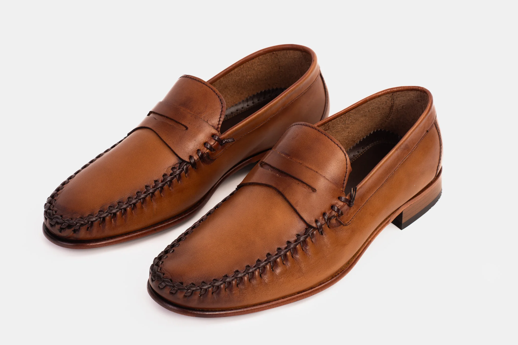 The Eregli Tan Leather Penny Loafer Men Shoe - Image 8