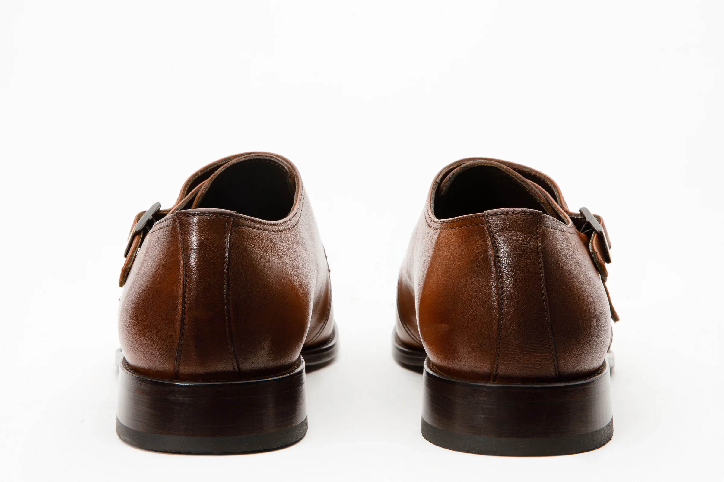 The Essen Brown Cap Toe Double Monk Strap Men Shoe - Image 4
