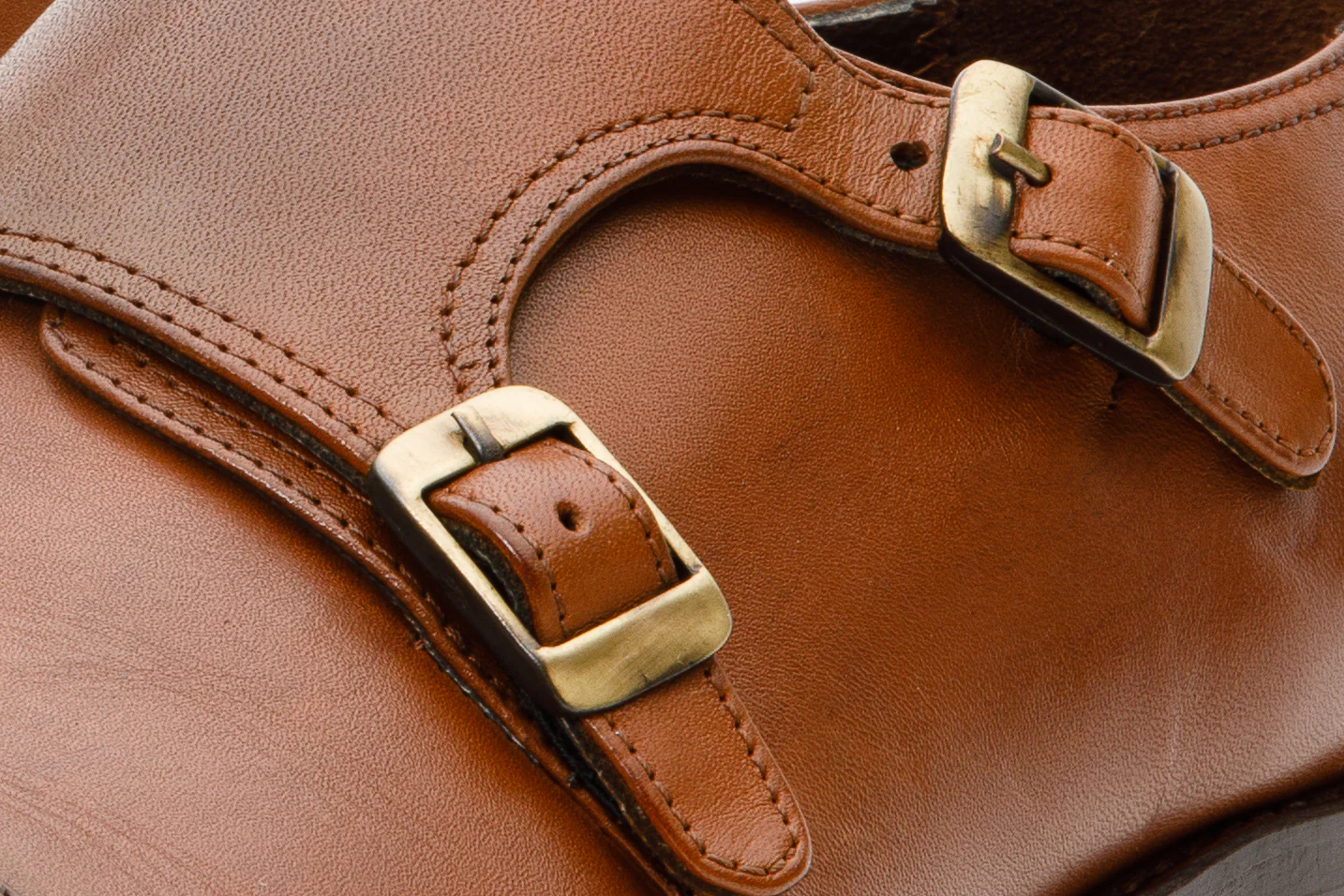 The Essen Brown Cap Toe Double Monk Strap Men Shoe - Image 5