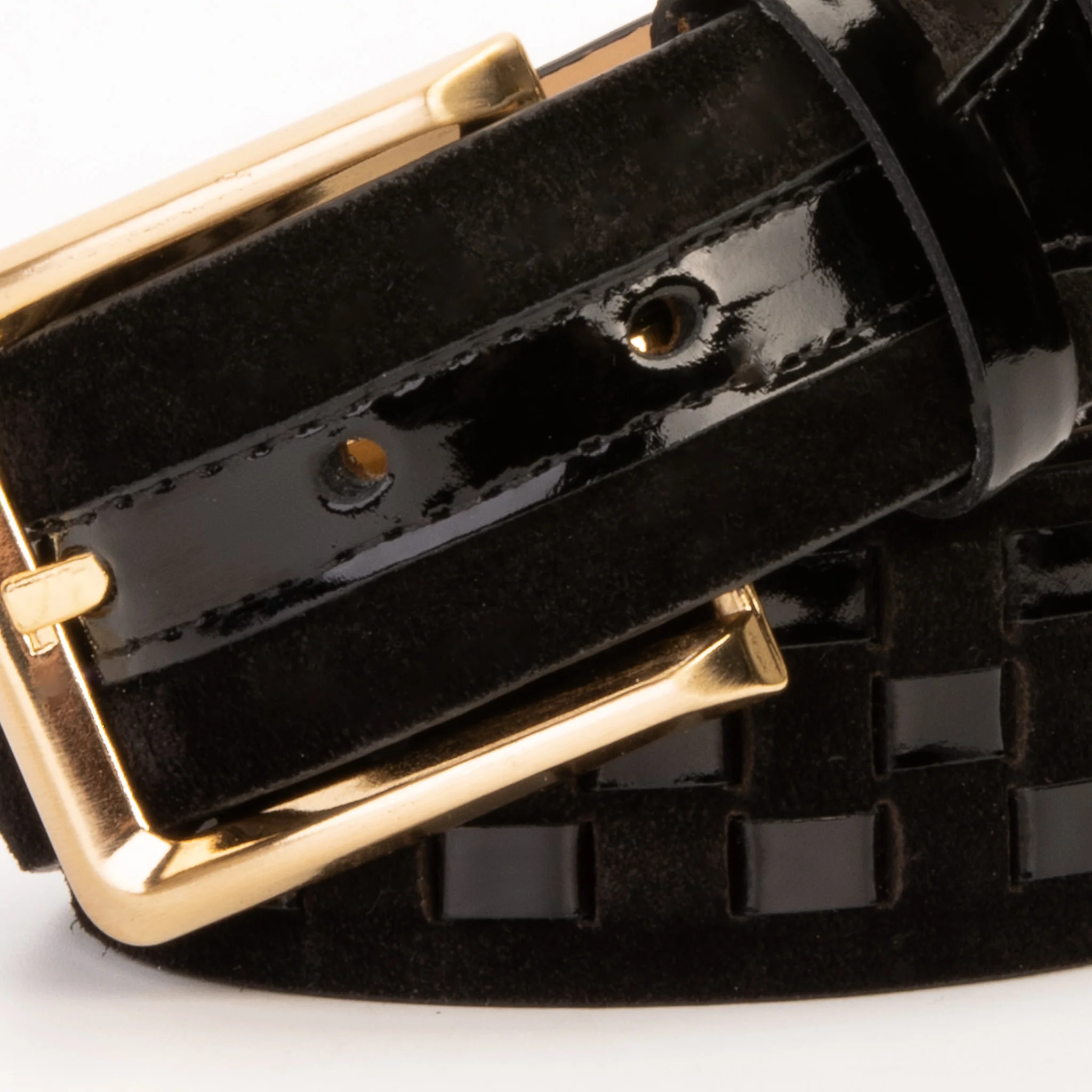 The Eugene Black & Gold Woven Leather Belt - Image 2