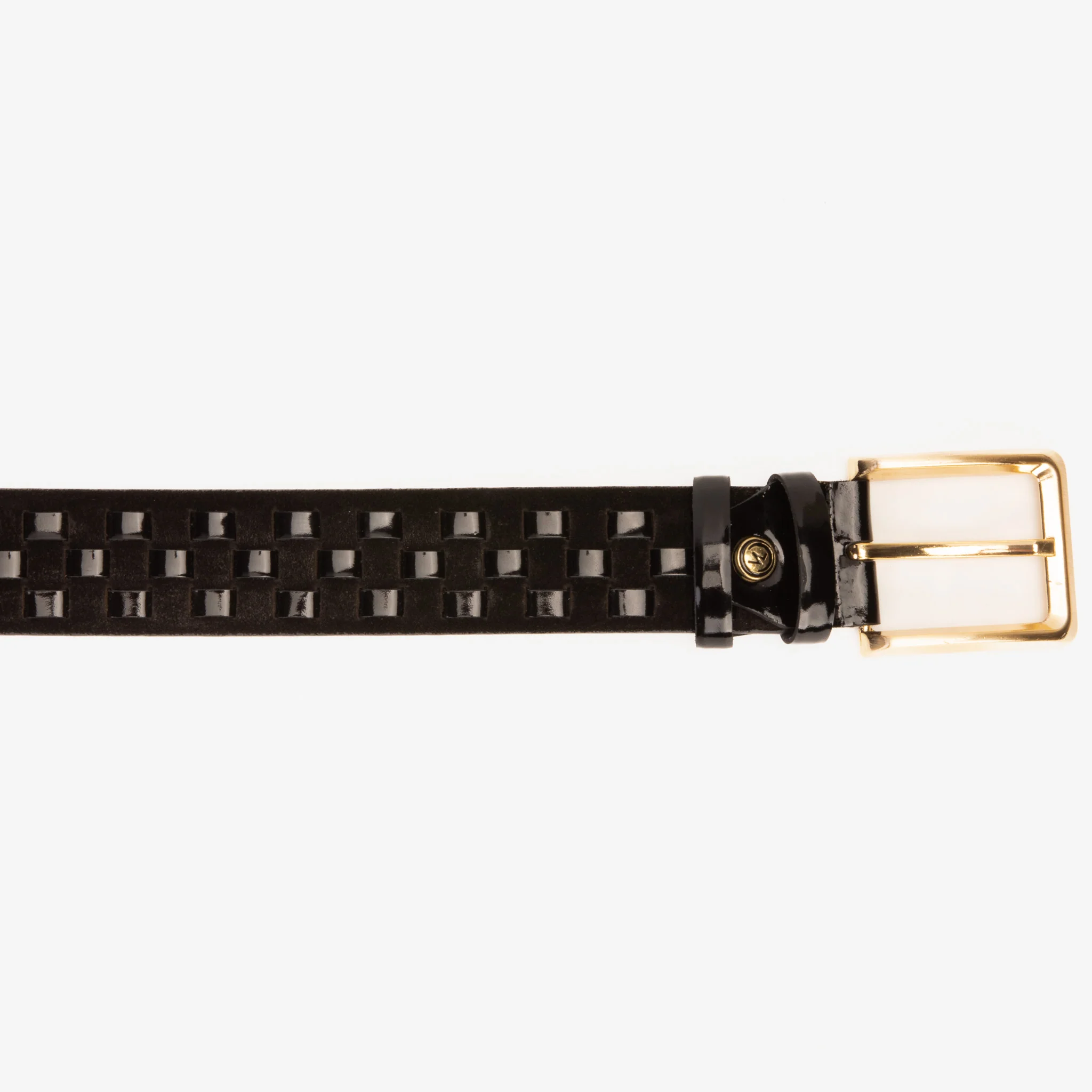 The Eugene Black & Gold Woven Leather Belt - Image 3