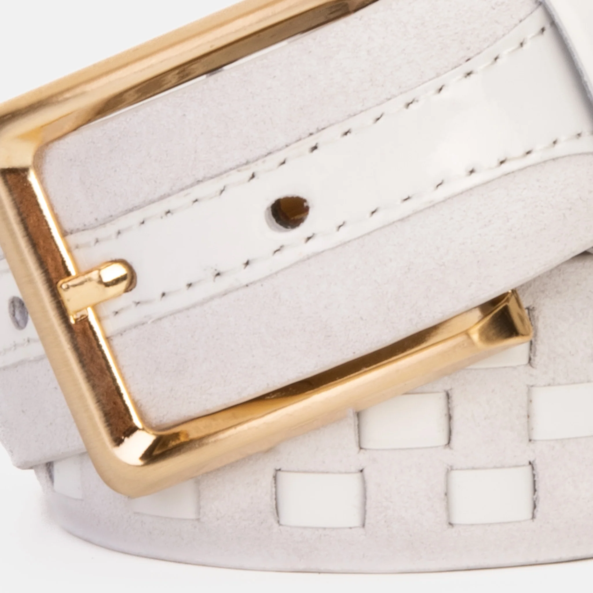 The Eugene White & Gold Woven Leather Belt - Image 5