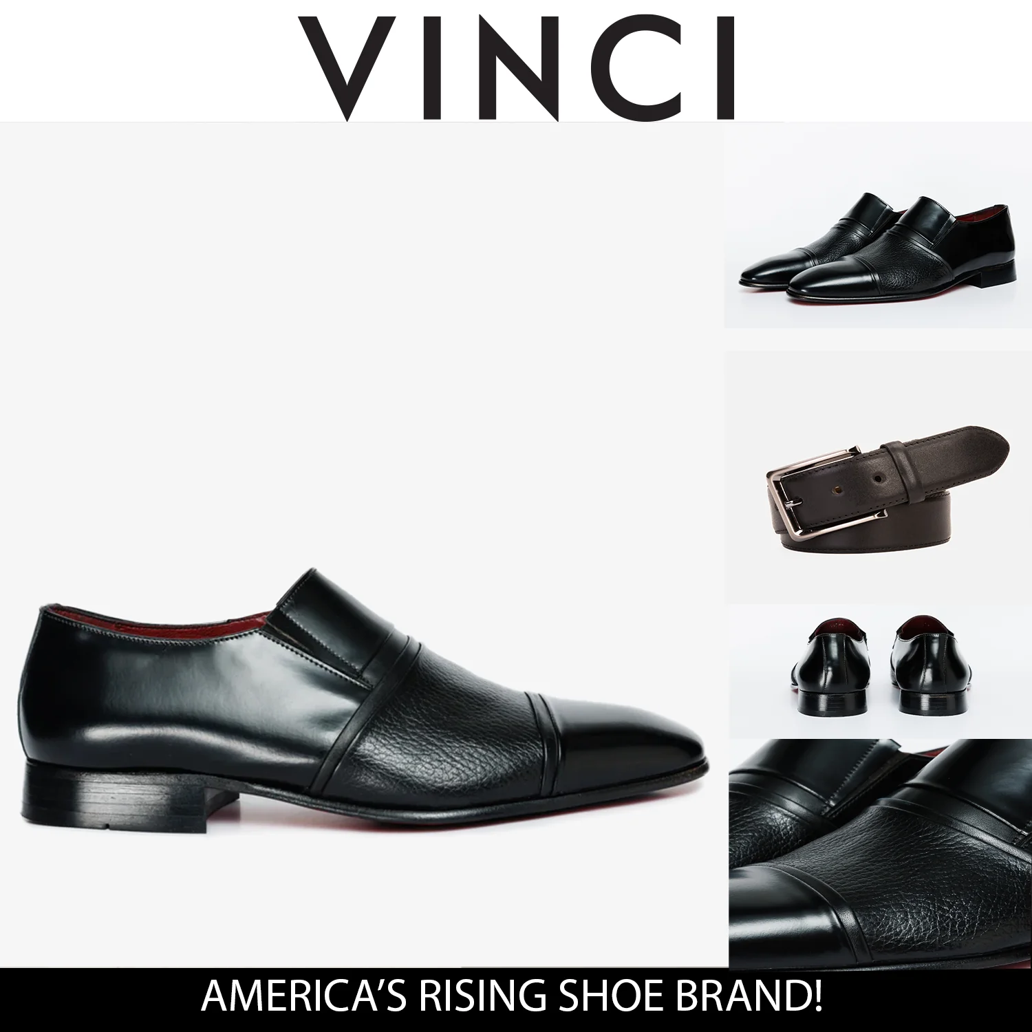 The Everest Black Leather Cap Toe Dress Loafer Men Shoe - Image 6