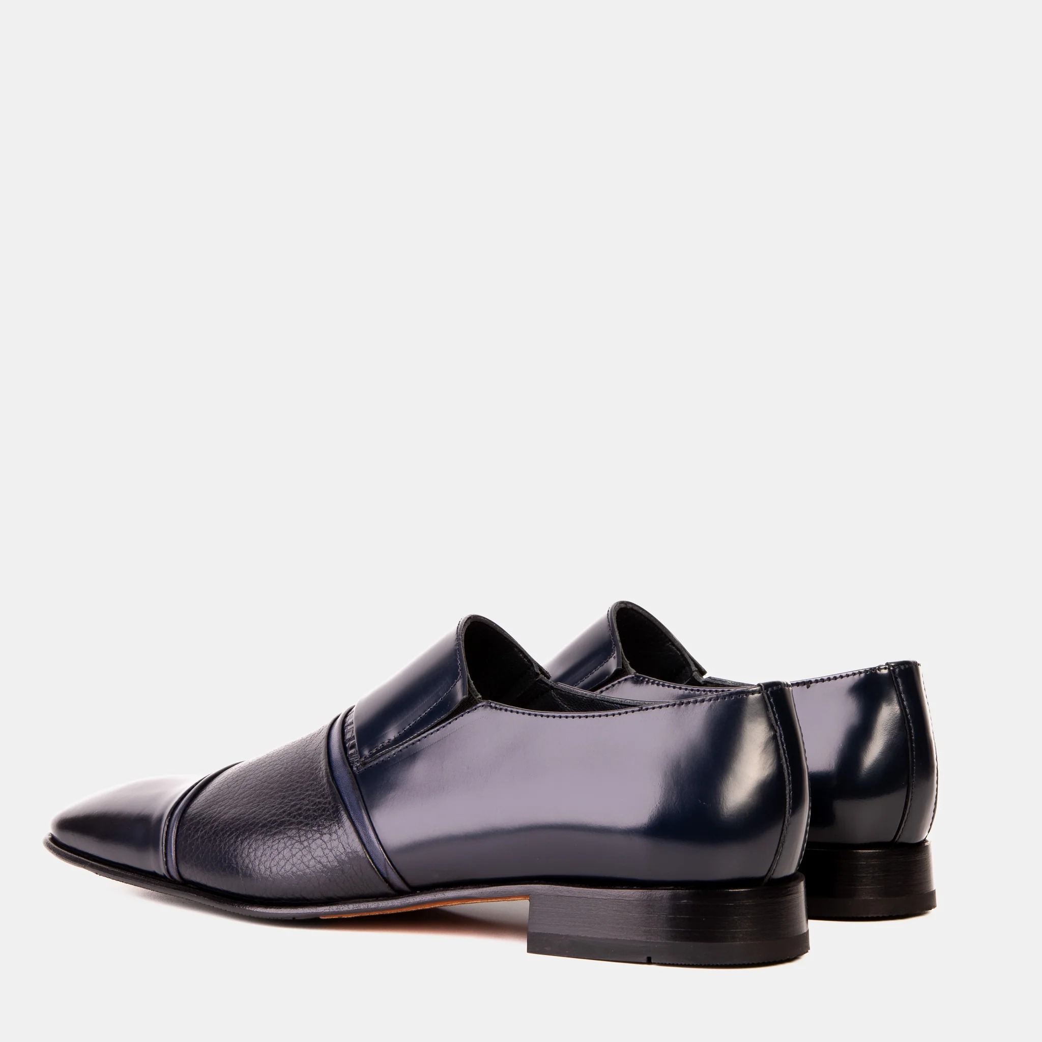 The Everest Navy Leather Cap Toe Dress Loafer Men Shoe - Image 4