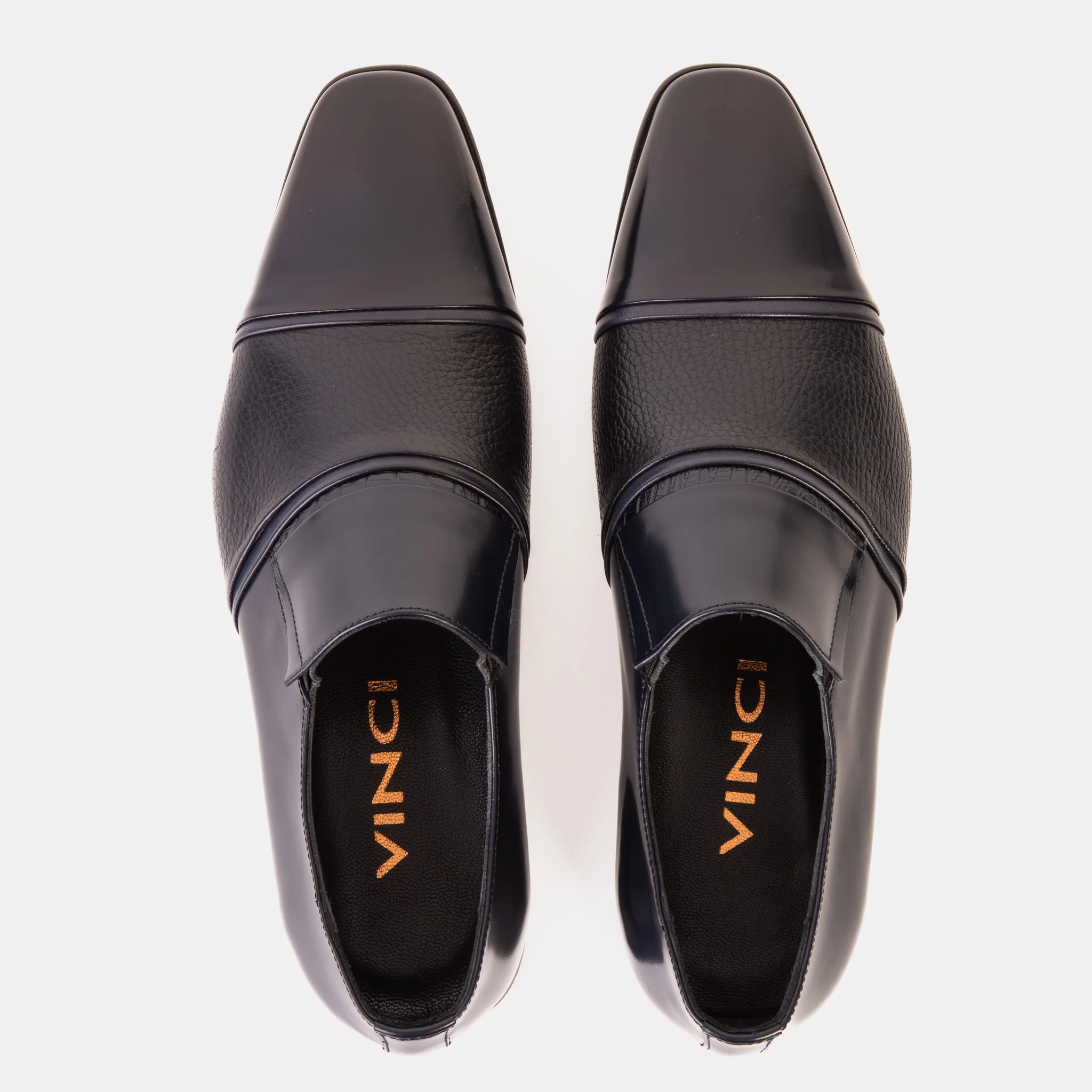The Everest Navy Leather Cap Toe Dress Loafer Men Shoe - Image 5