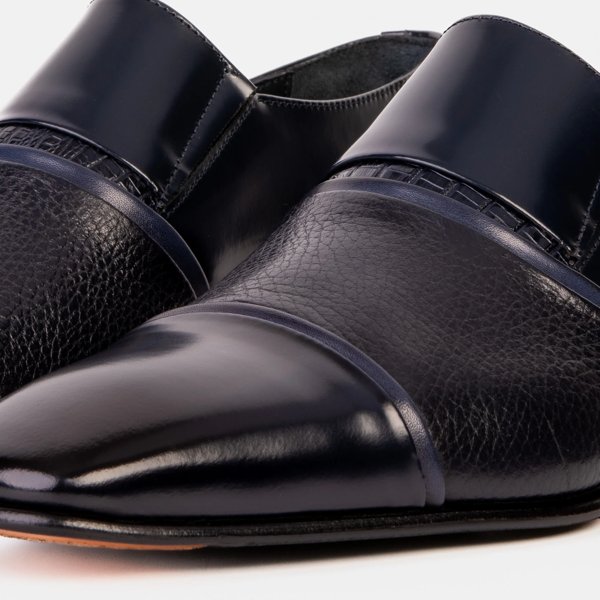 The Everest Navy Leather Cap Toe Dress Loafer Men Shoe - Image 6