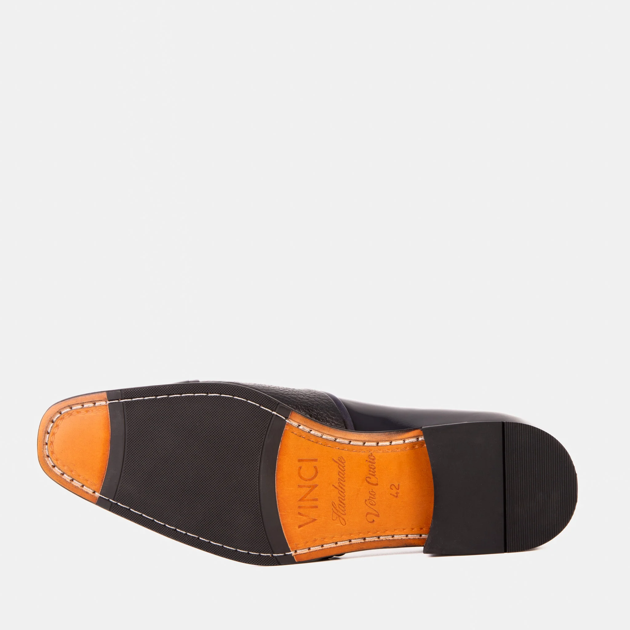 The Everest Navy Leather Cap Toe Dress Loafer Men Shoe - Image 7