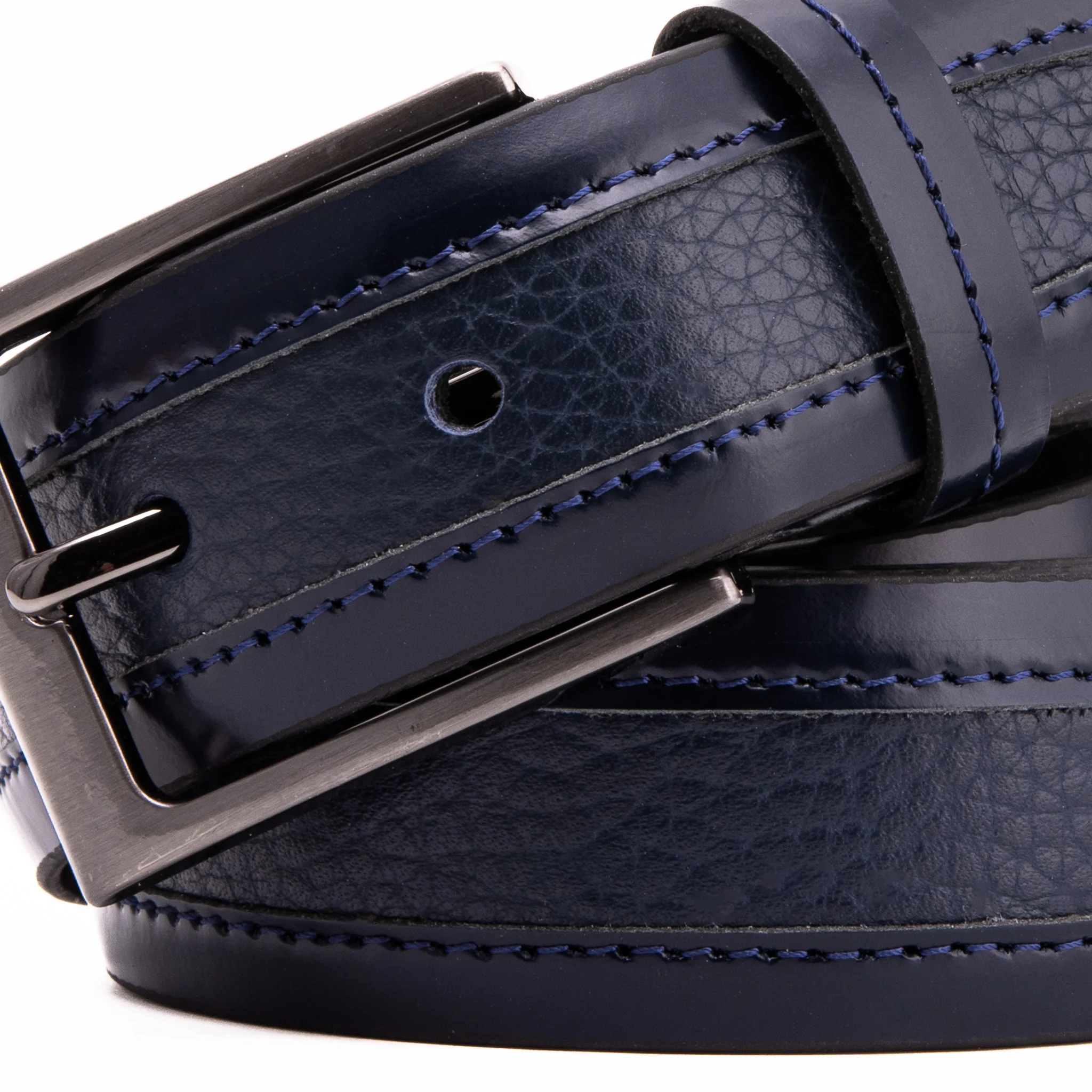 The Everest & Rockwell Navy Blue Leather Belt - Image 3
