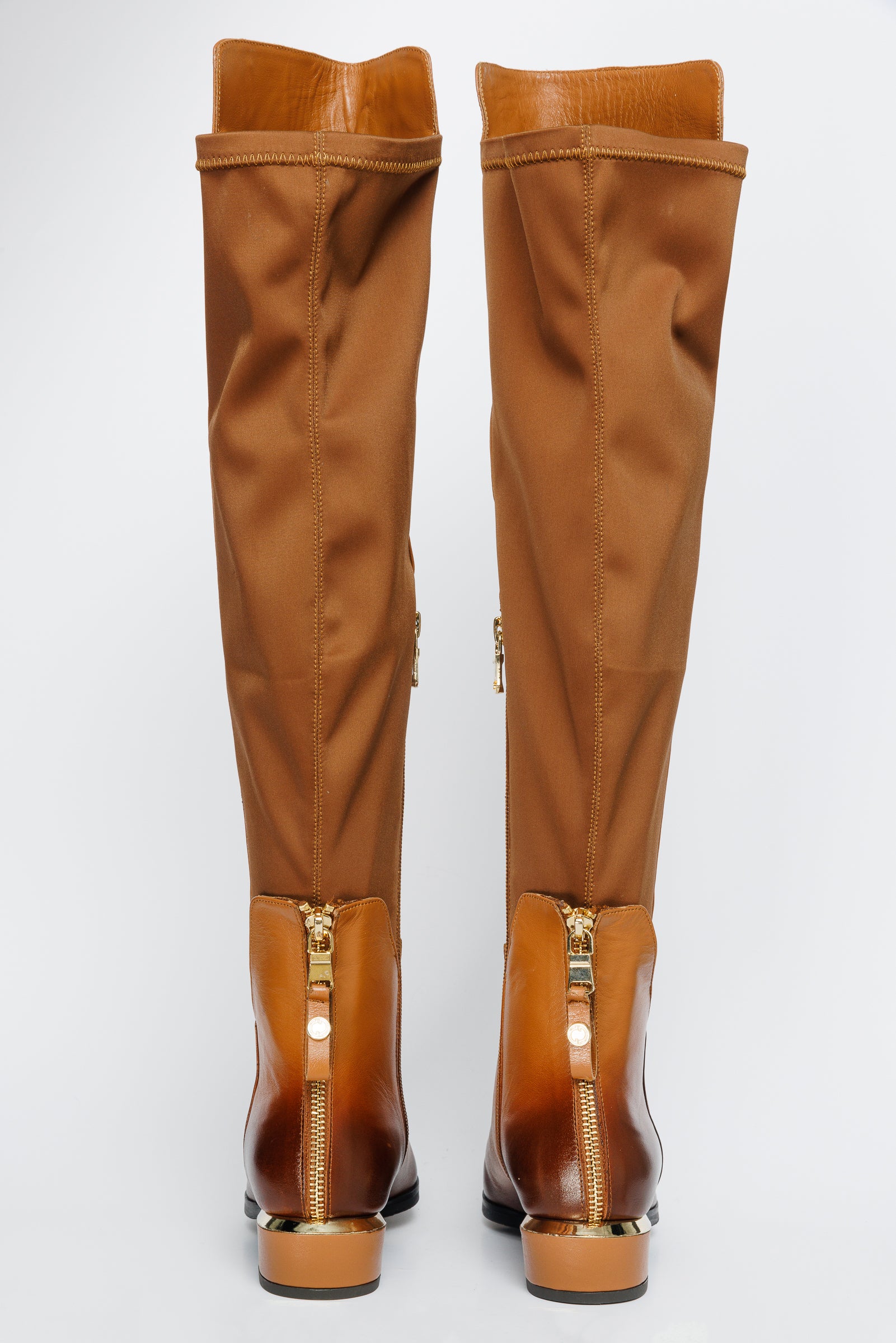 The Fairoks Tan Leather Knee High Women Boot - Image 4