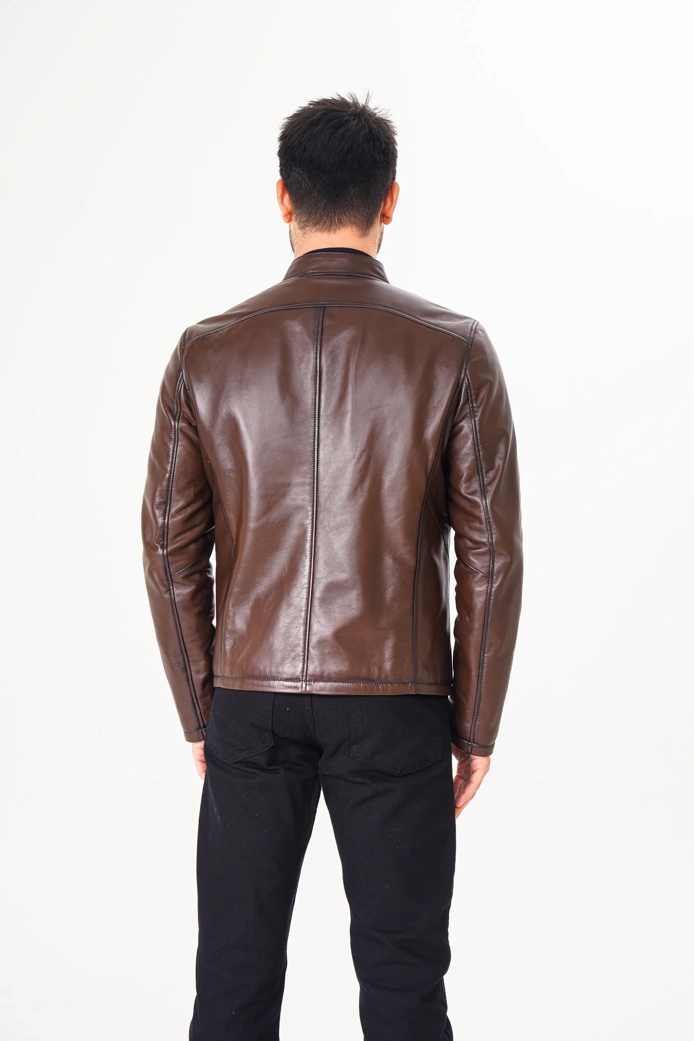 The Falcon Brown Smooth Leather Jacket - Image 4