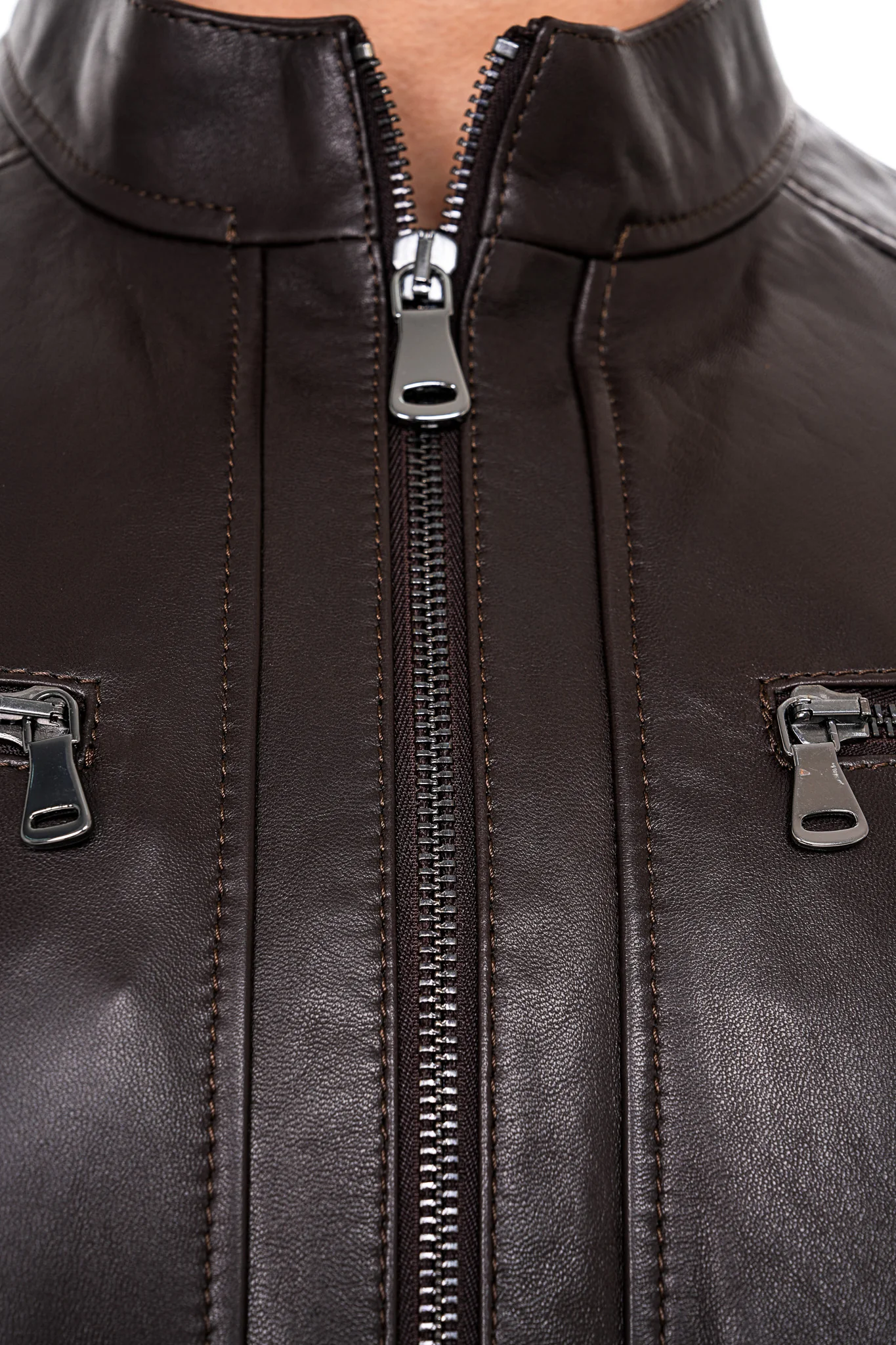 The Falcon Dark Brown Smooth Leather Jacket - Image 3