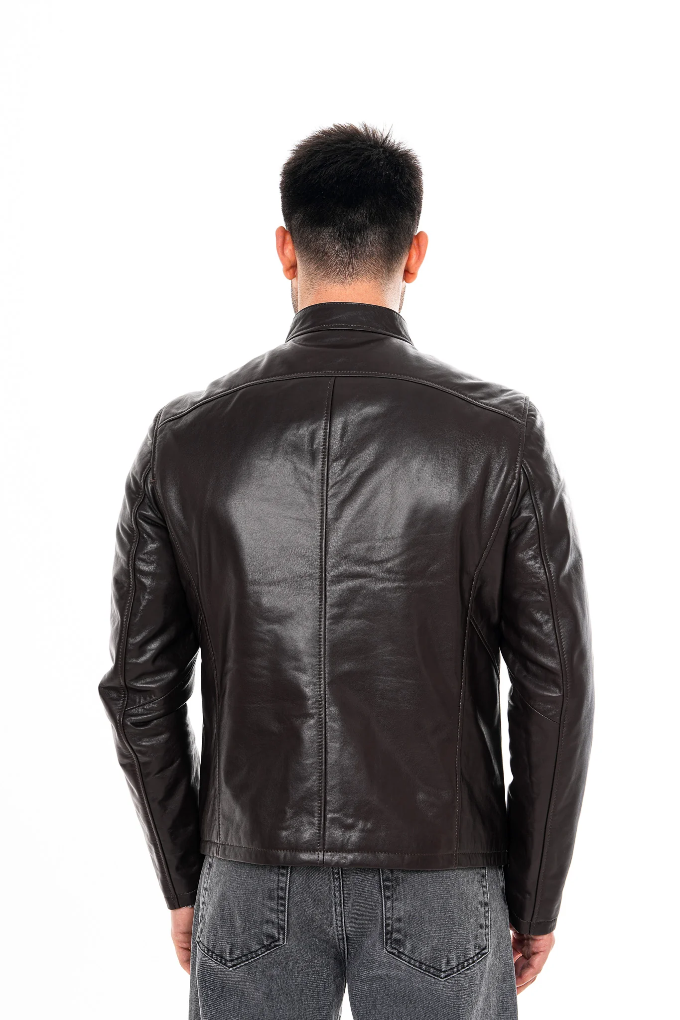 The Falcon Dark Brown Smooth Leather Jacket - Image 4