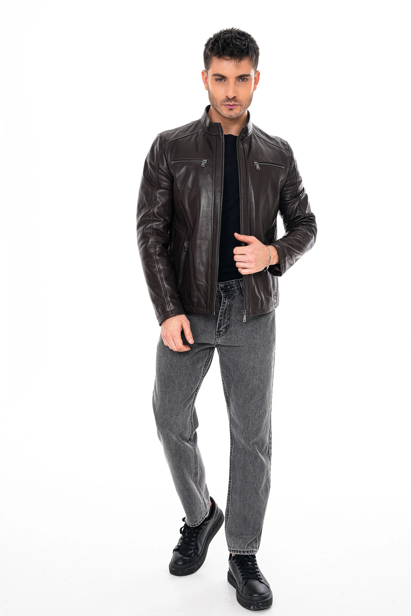 The Falcon Dark Brown Smooth Leather Jacket - Image 7