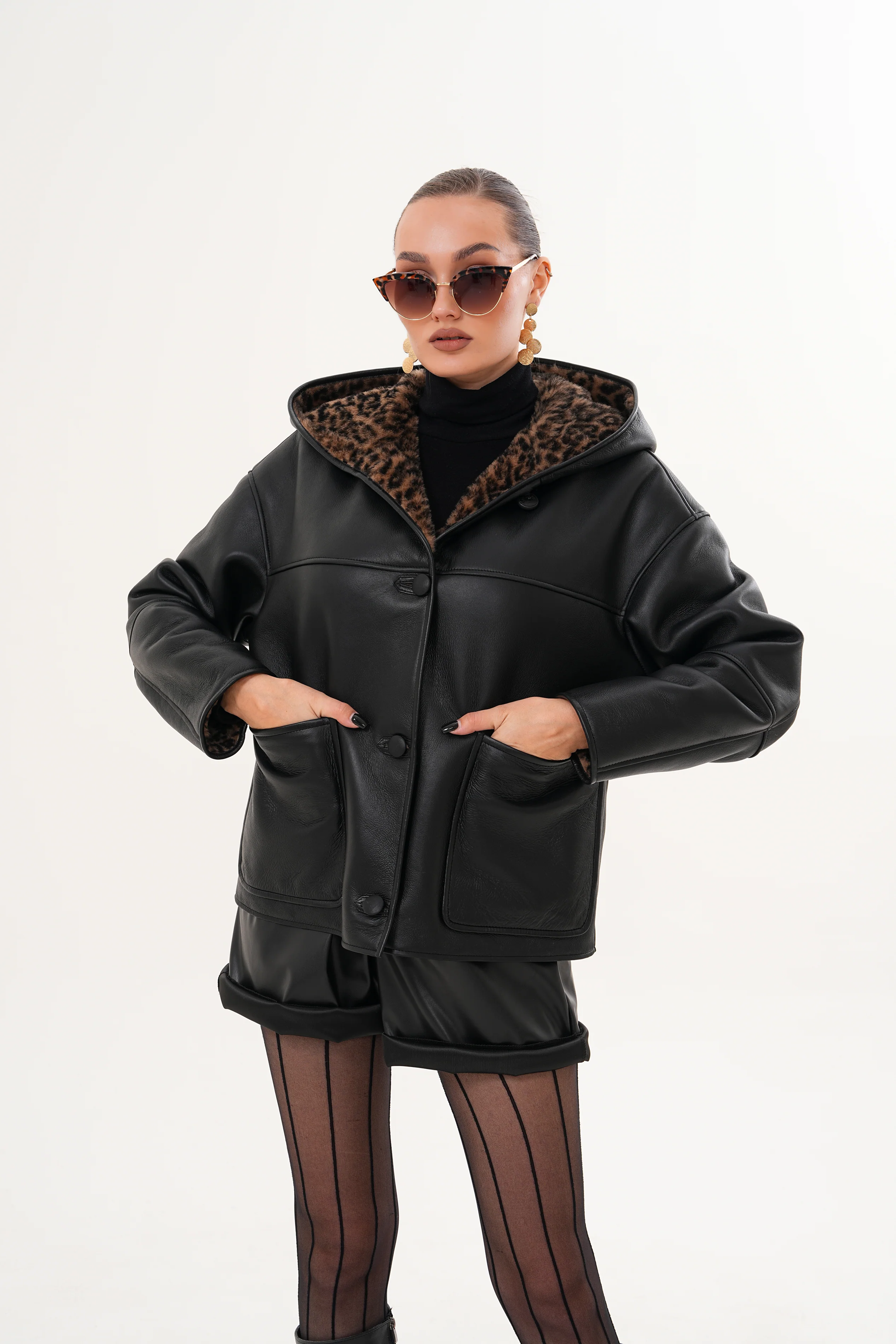 The Felina Black Leather Women Jacket - Image 11