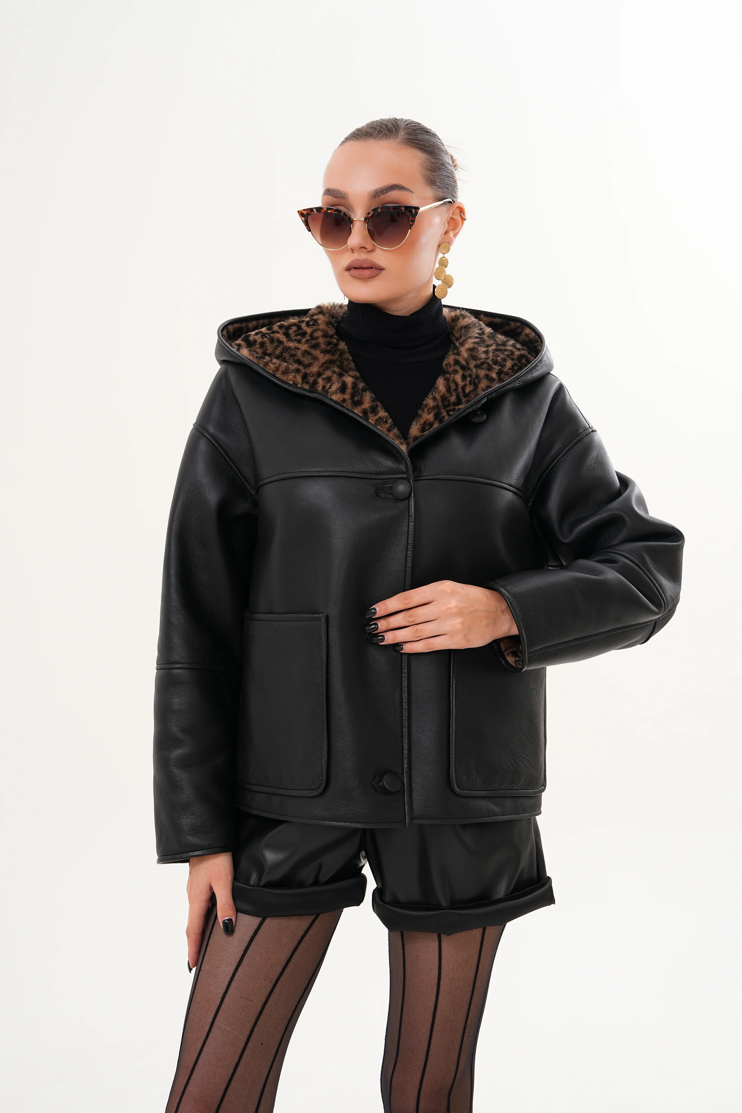 The Felina Black Leather Women Jacket - Image 12
