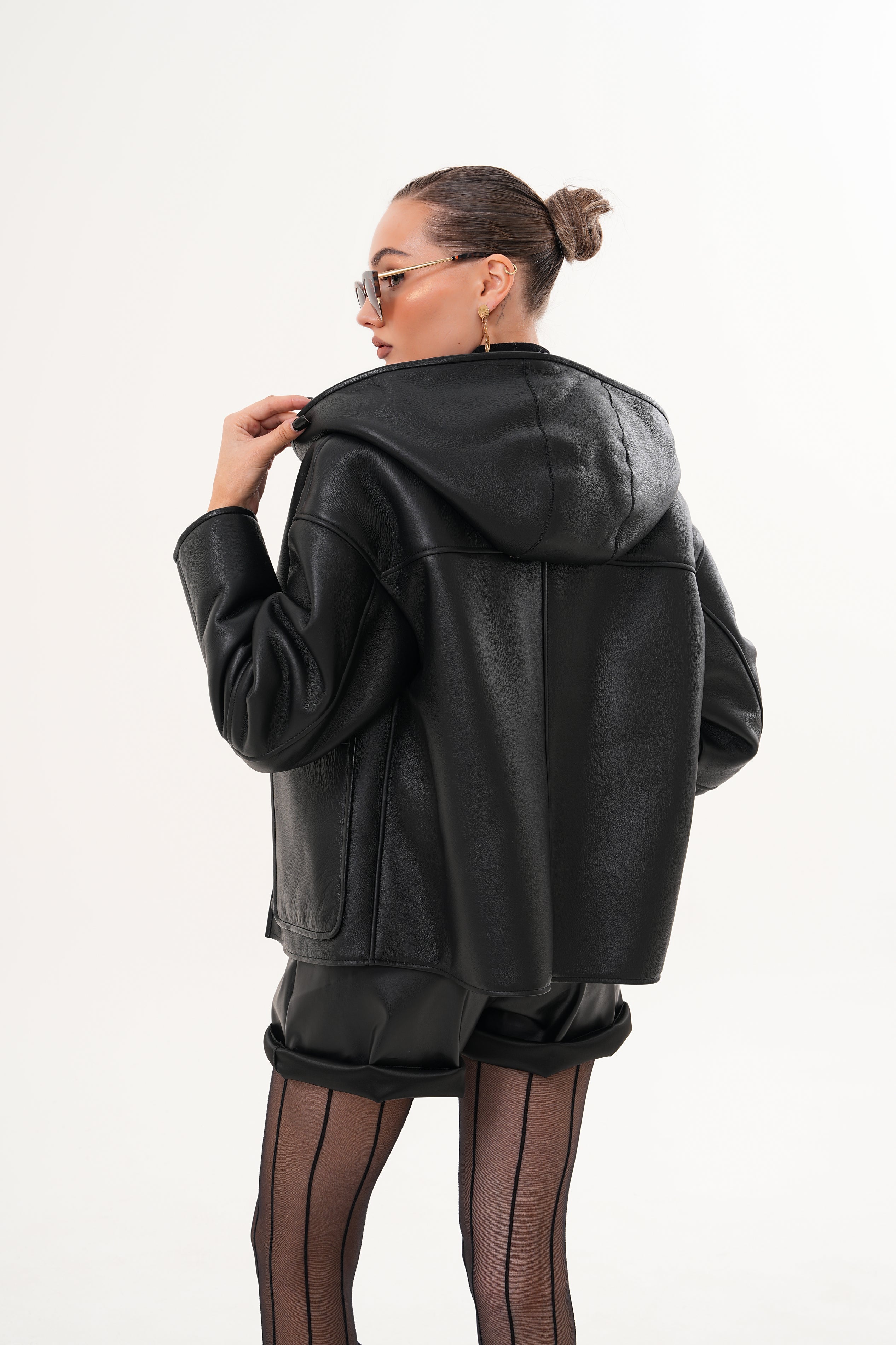 The Felina Black Leather Women Jacket - Image 4