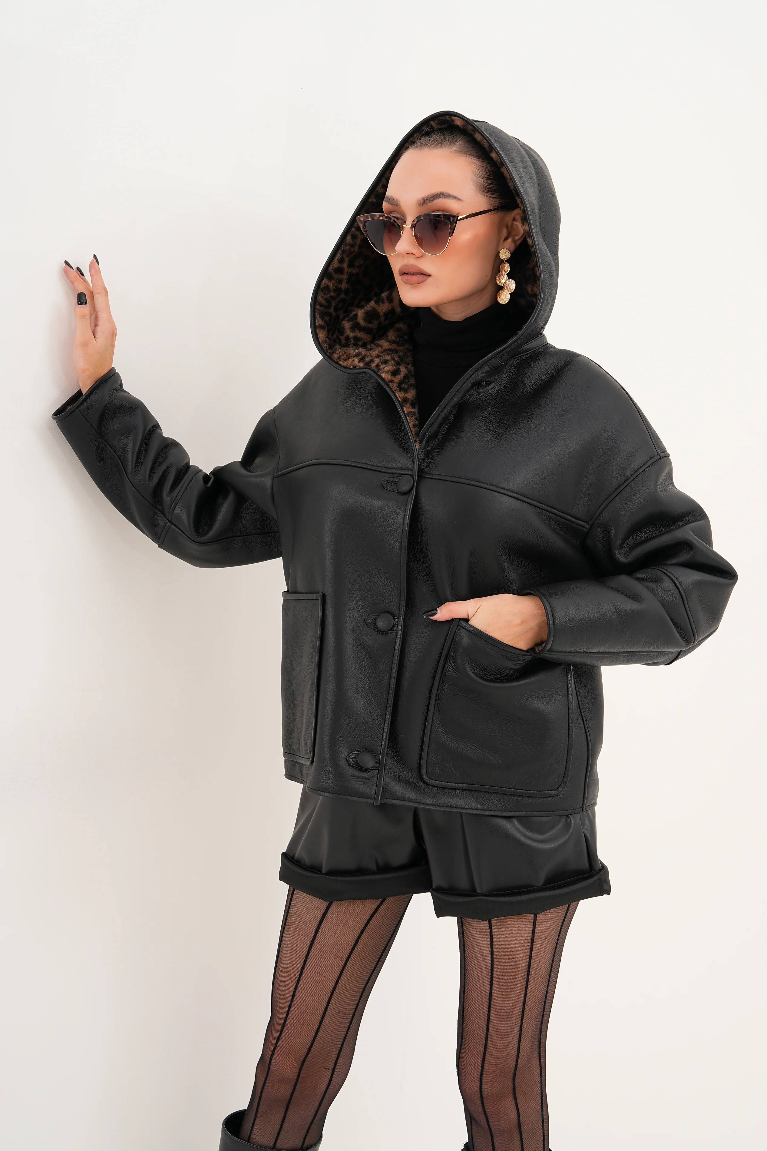 The Felina Black Leather Women Jacket - Image 5