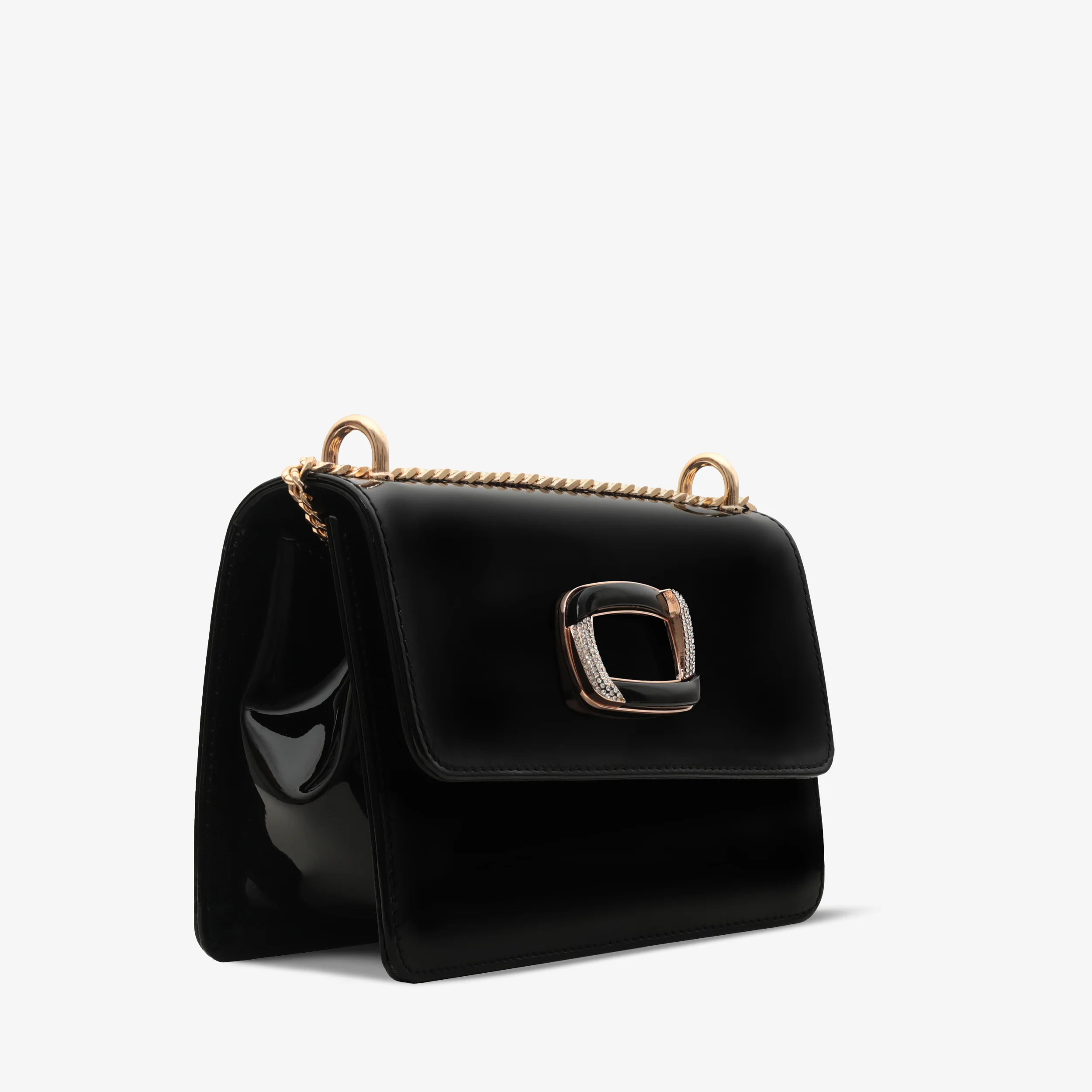 The Ferrara Black Patent Leather Handbag - Image 3