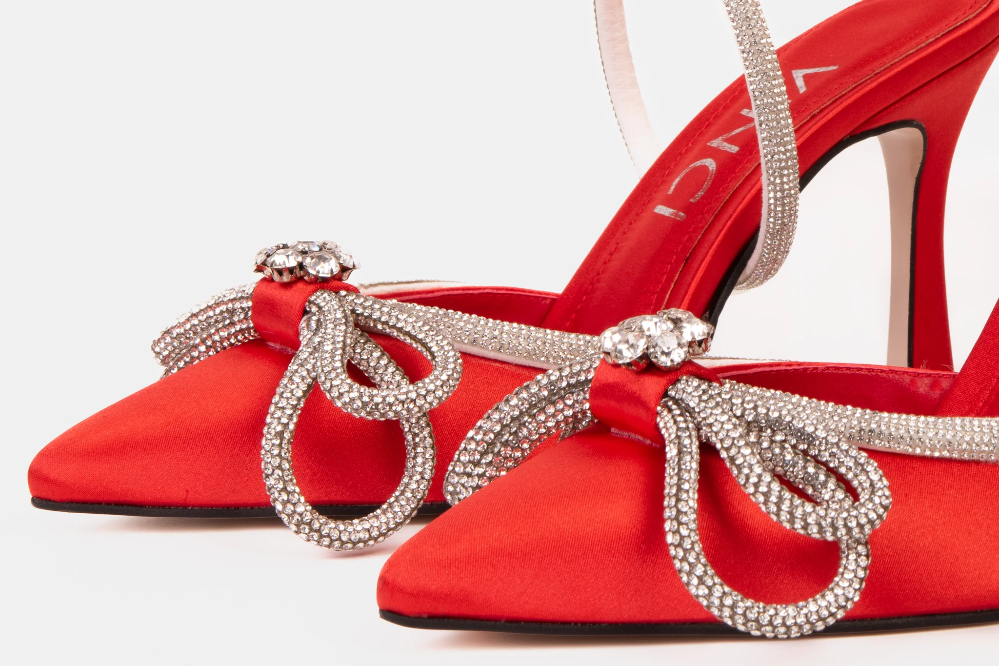 The Floransa Red Leather Pointy Toe Ankle Strap Women Sandal Final Sale! - Image 3