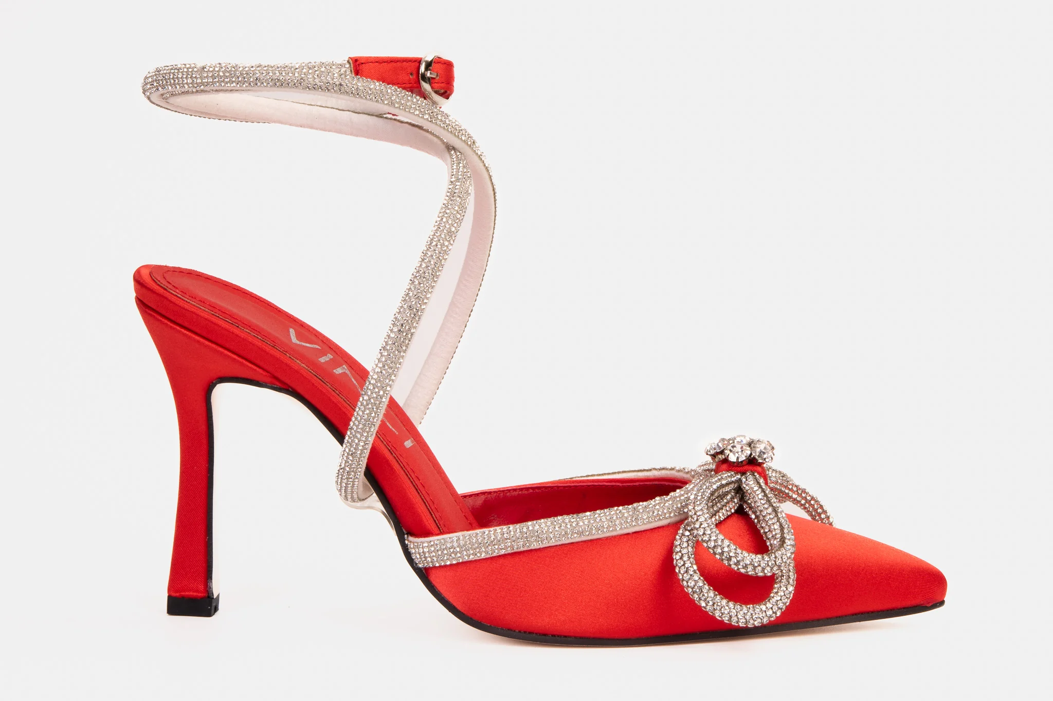 The Floransa Red Leather Pointy Toe Ankle Strap Women Sandal Final Sale! - Image 4