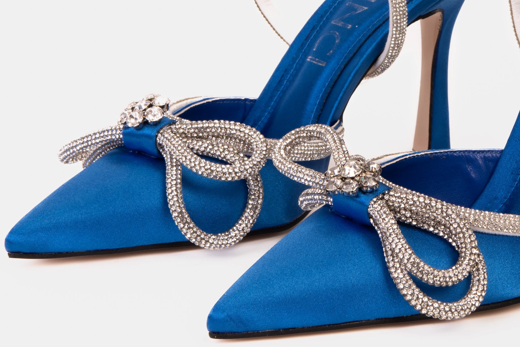 The Floransa Sax Blue Leather Pointy Toe Ankle Strap Women Sandal Final Sale! - Image 3