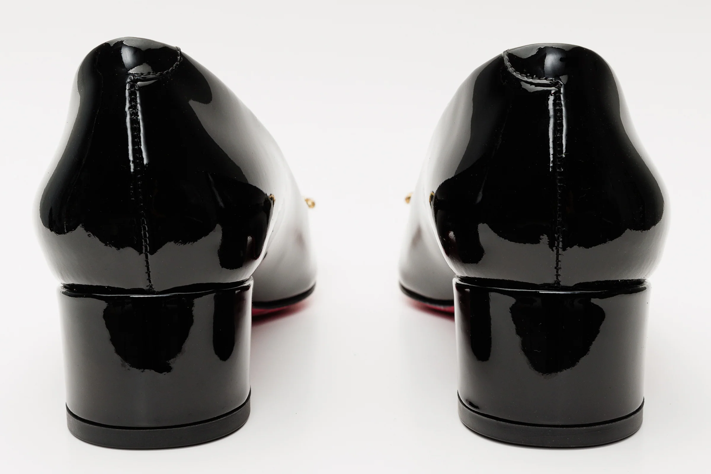 The Foggia Black Leather Block Heel Pump Women Shoe - Image 4