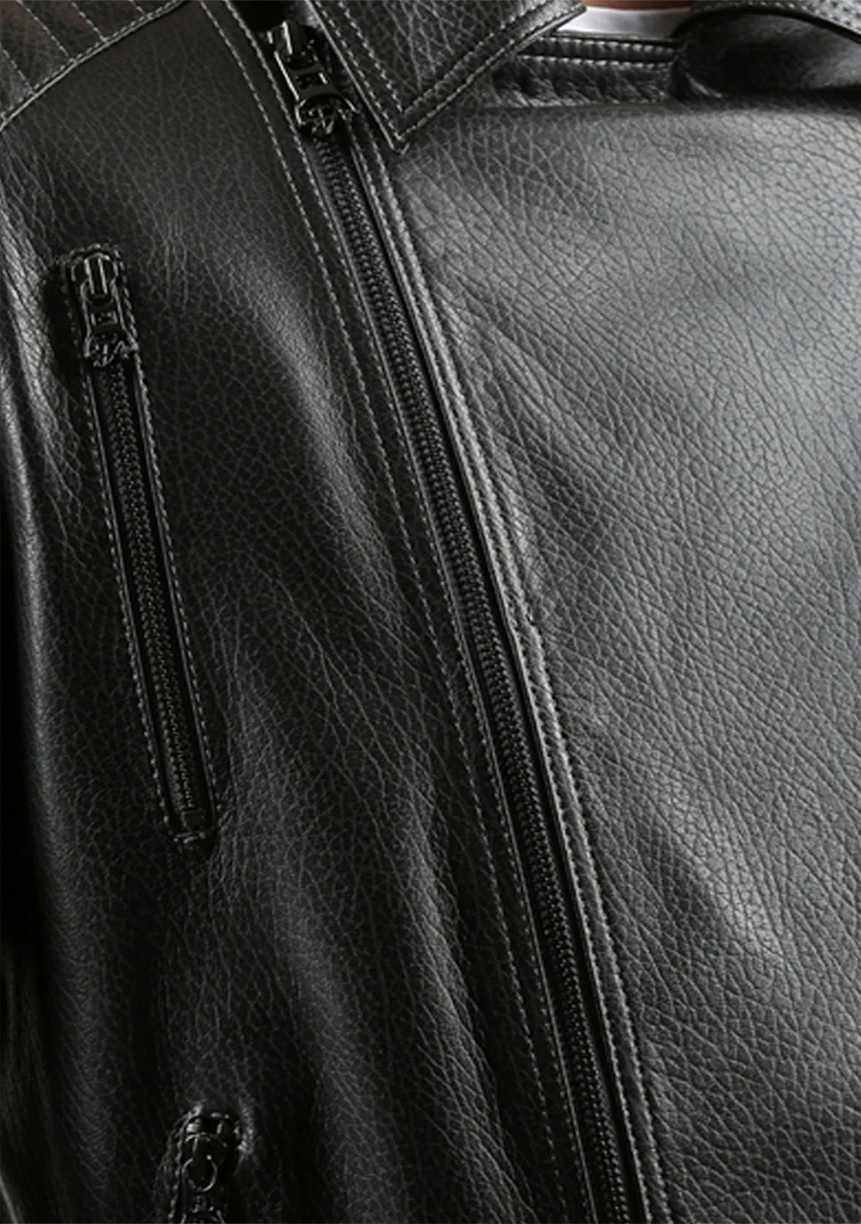 The Fossett Black Leather Men Jacket - Image 4