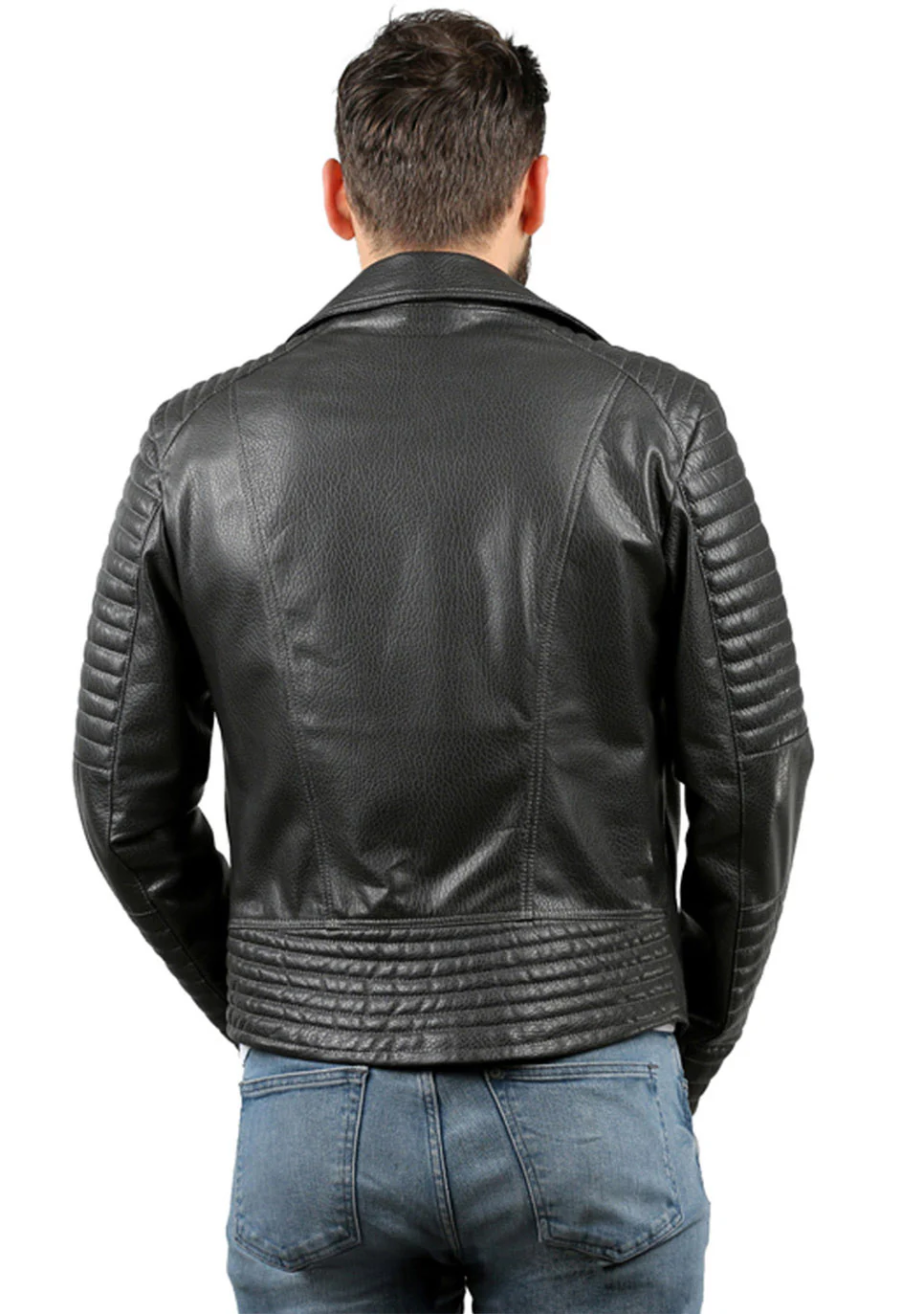 The Fossett Black Leather Men Jacket - Image 5