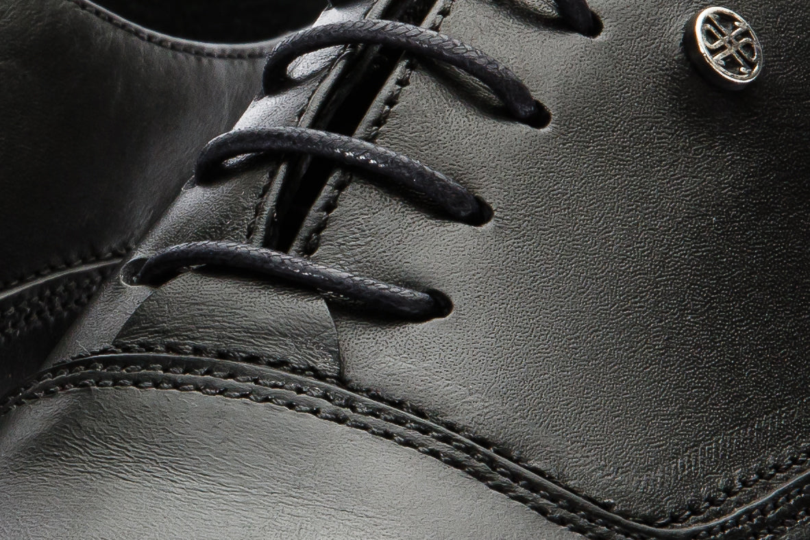 The Gambaha Black Leather Quarter Brogue Cap Toe Oxford Men Shoe - Image 5