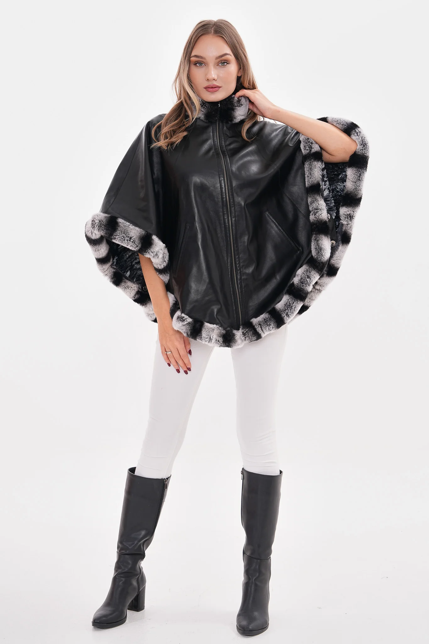 The Glacier Black Reversible Leather Women Jacket - Image 2