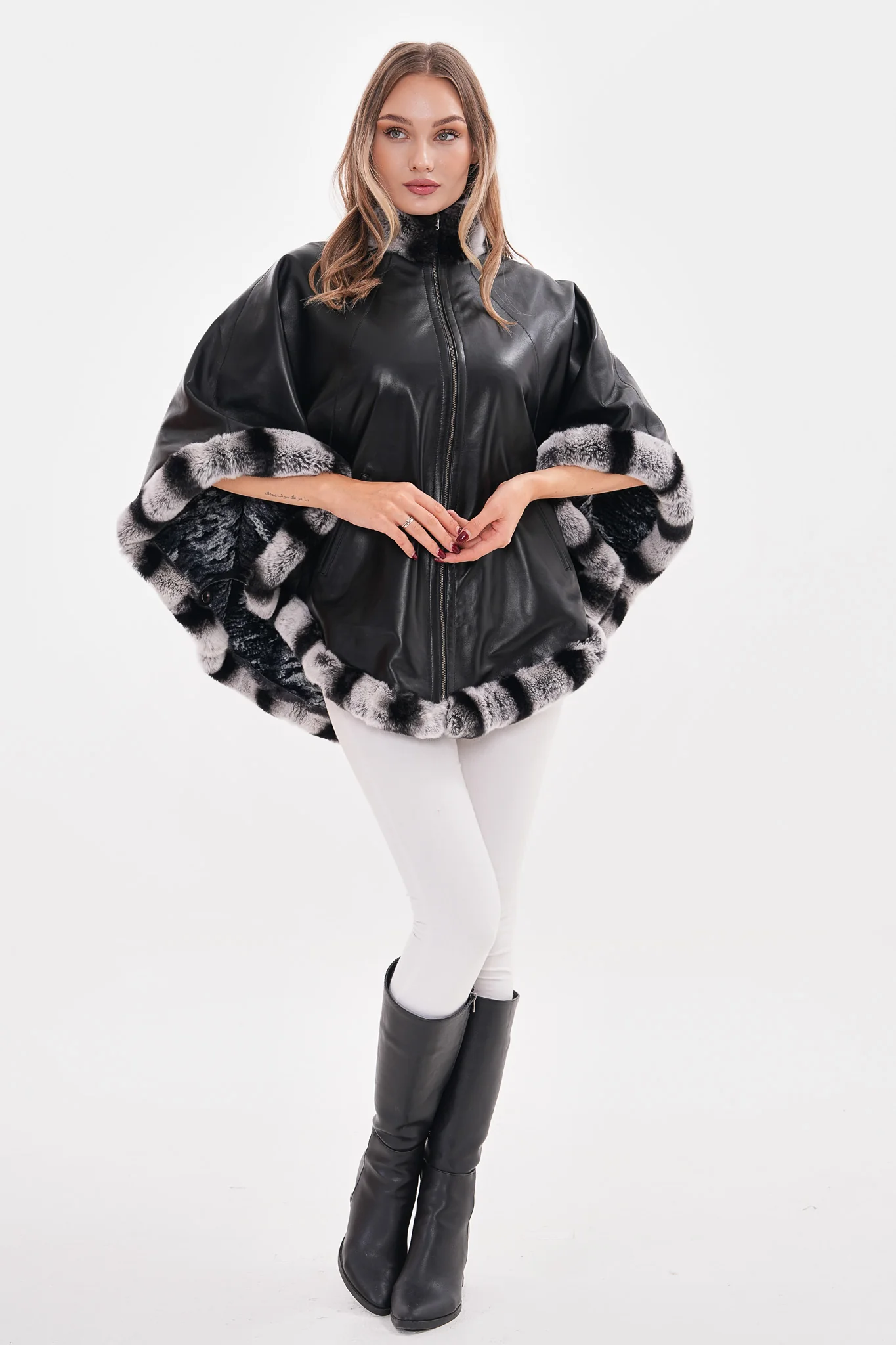 The Glacier Black Reversible Leather Women Jacket - Image 7